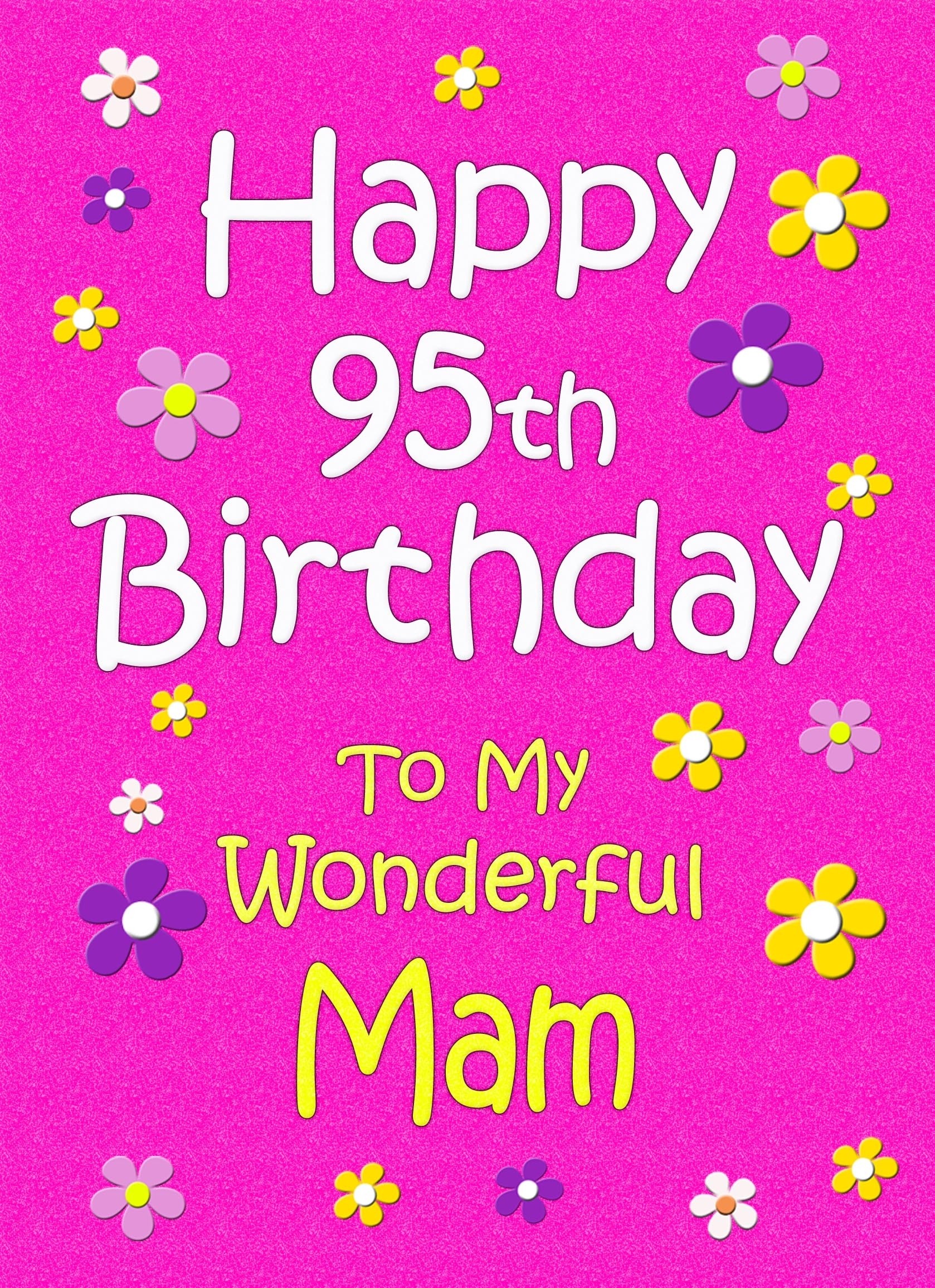 Mam 95th Birthday Card (Pink)