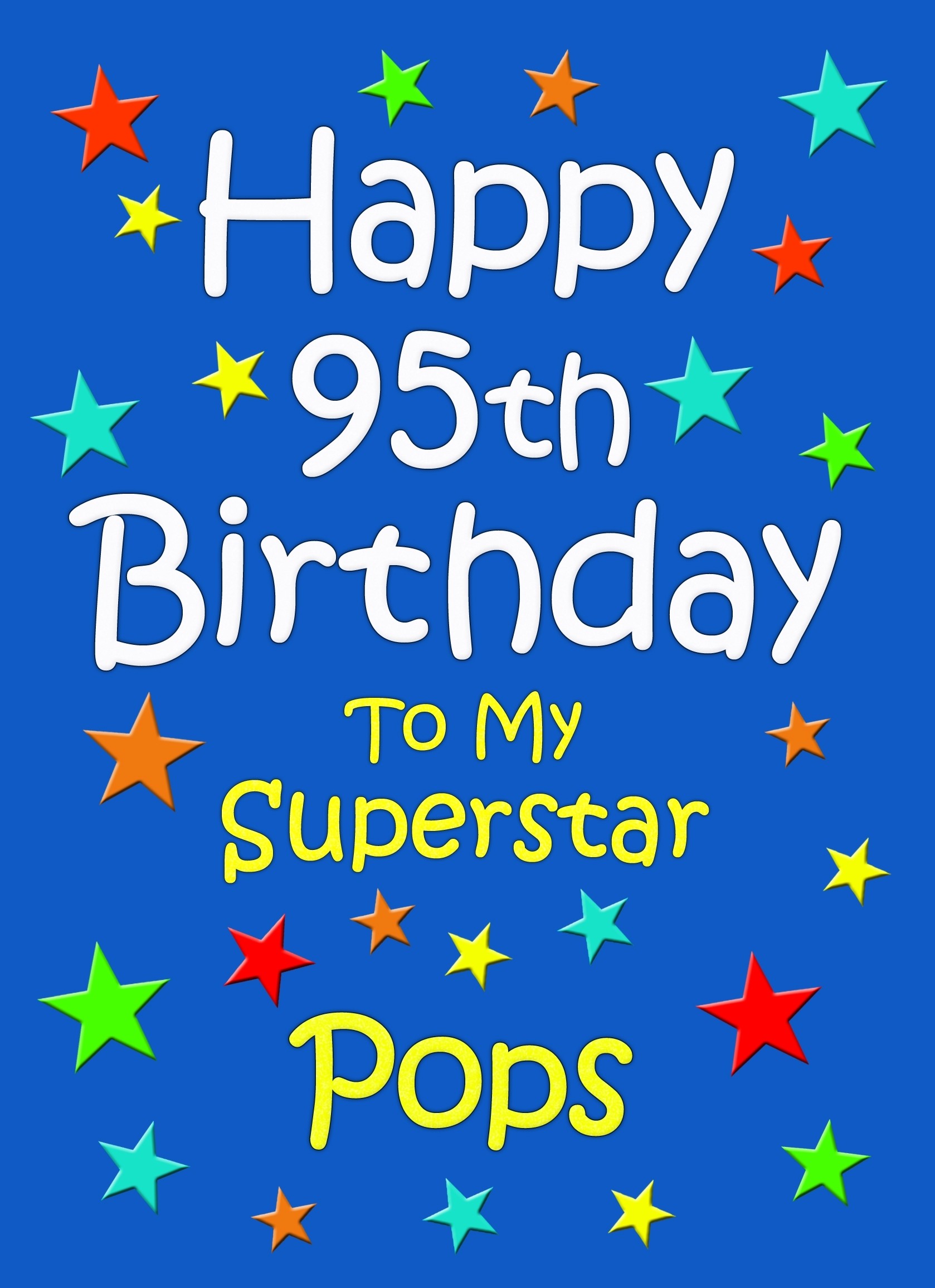 Pops 95th Birthday Card (Blue)