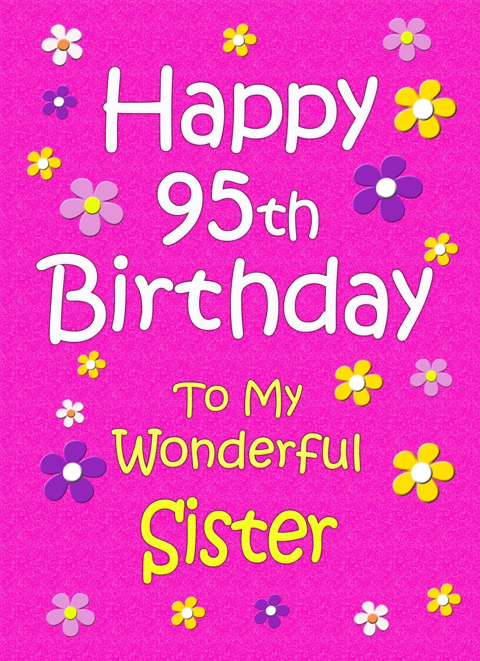 Sister 95th Birthday Card (Pink)