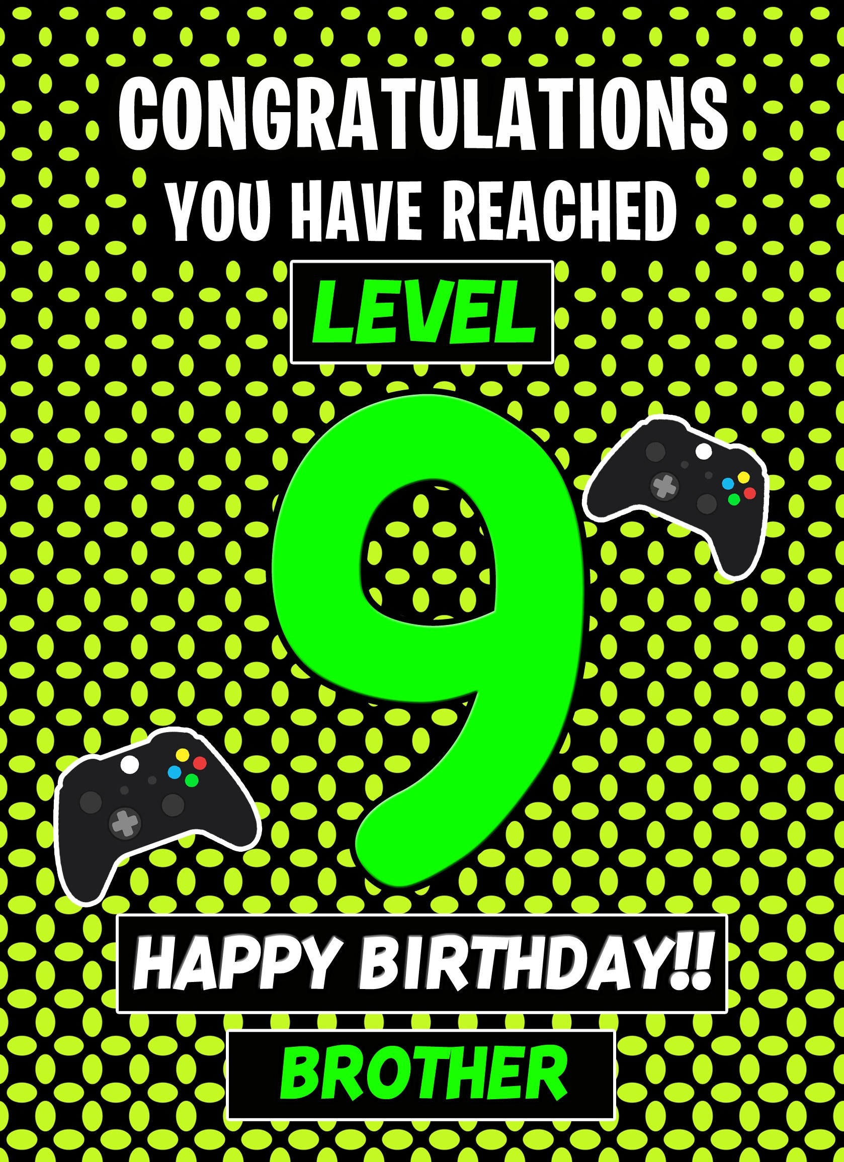 Brother 9th Birthday Card (Level Up Gamer)
