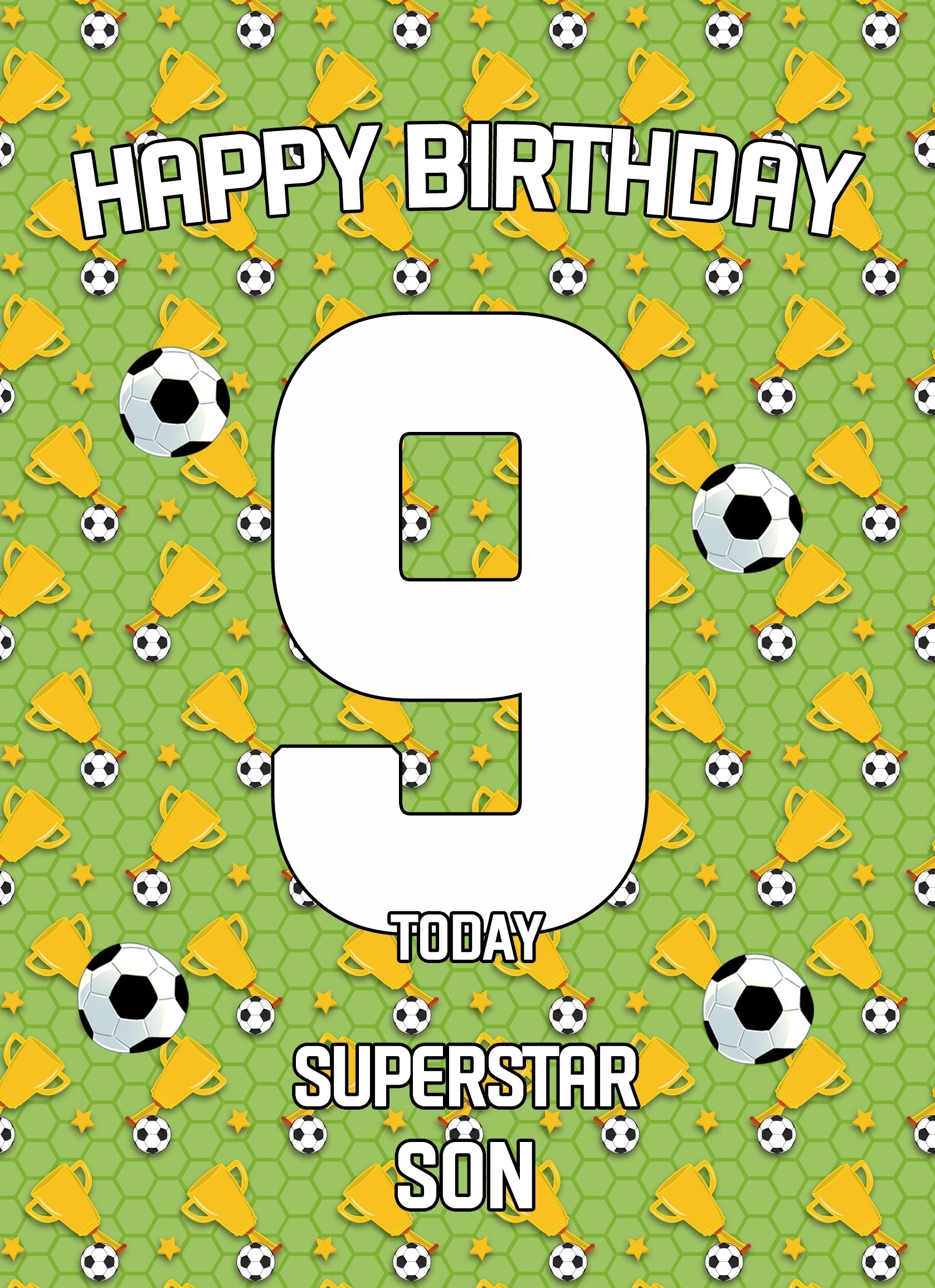 9th Birthday Football Card for Son
