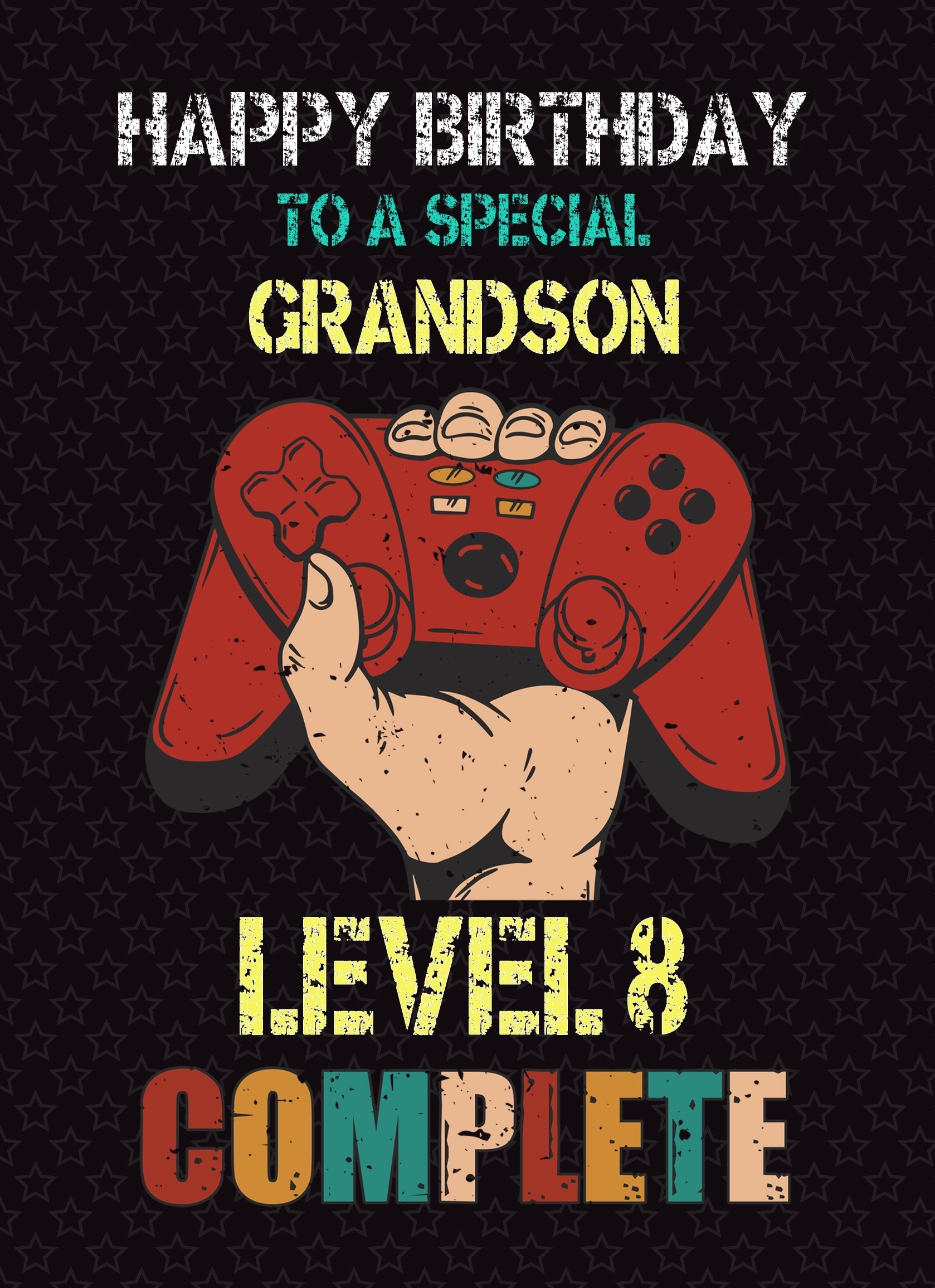 Grandson 9th Birthday Card (Gamer, Design 3)