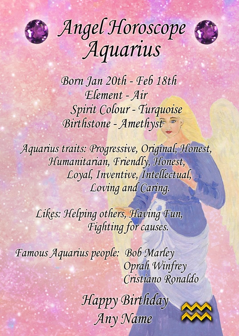 Personalised Aquarius Horoscope Greeting Card