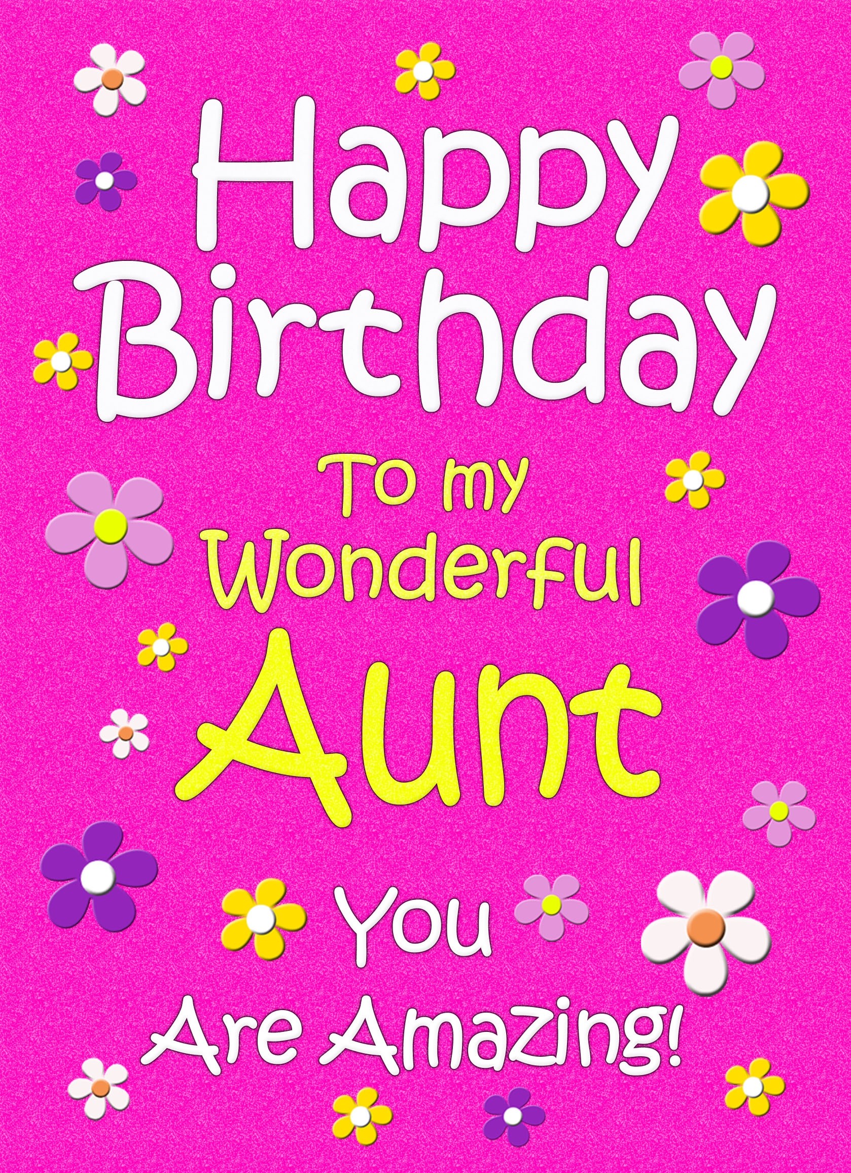 Aunt Birthday Card (Cerise)