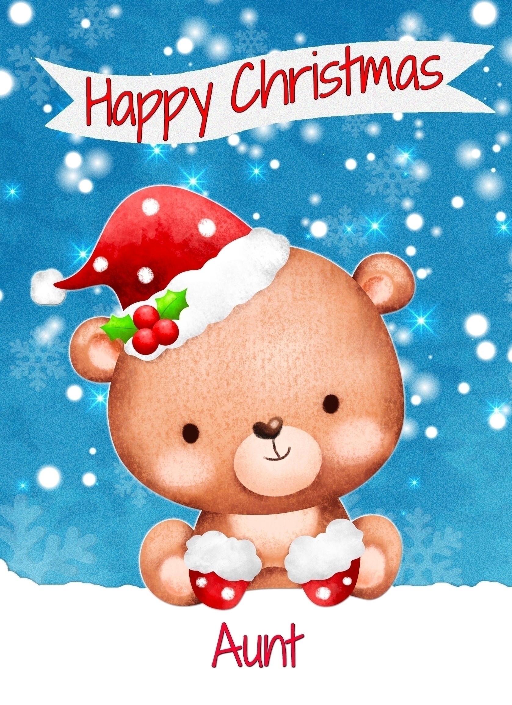 Christmas Card For Aunt (Happy Christmas, Bear)