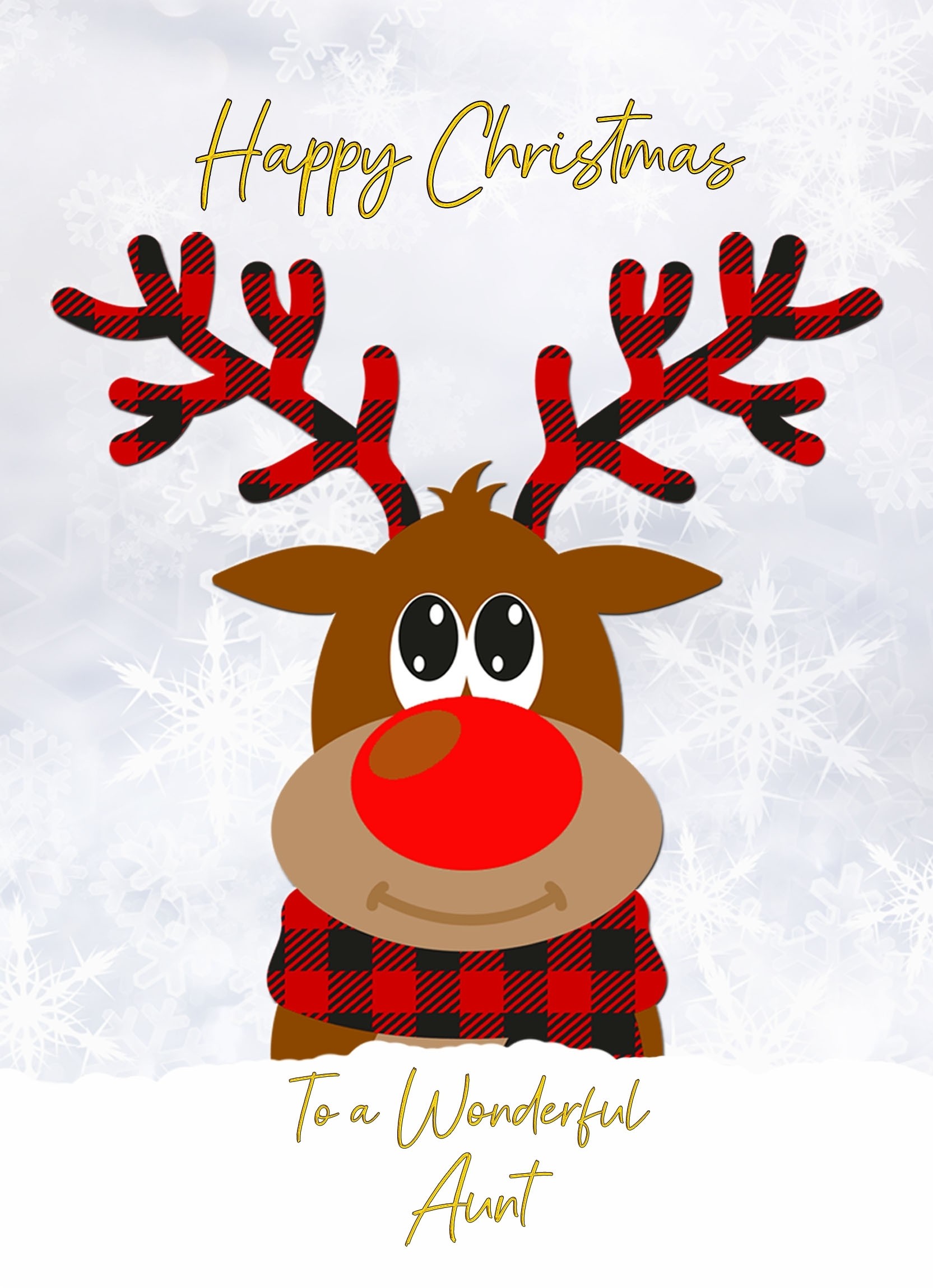 Christmas Card For Aunt (Reindeer Cartoon)