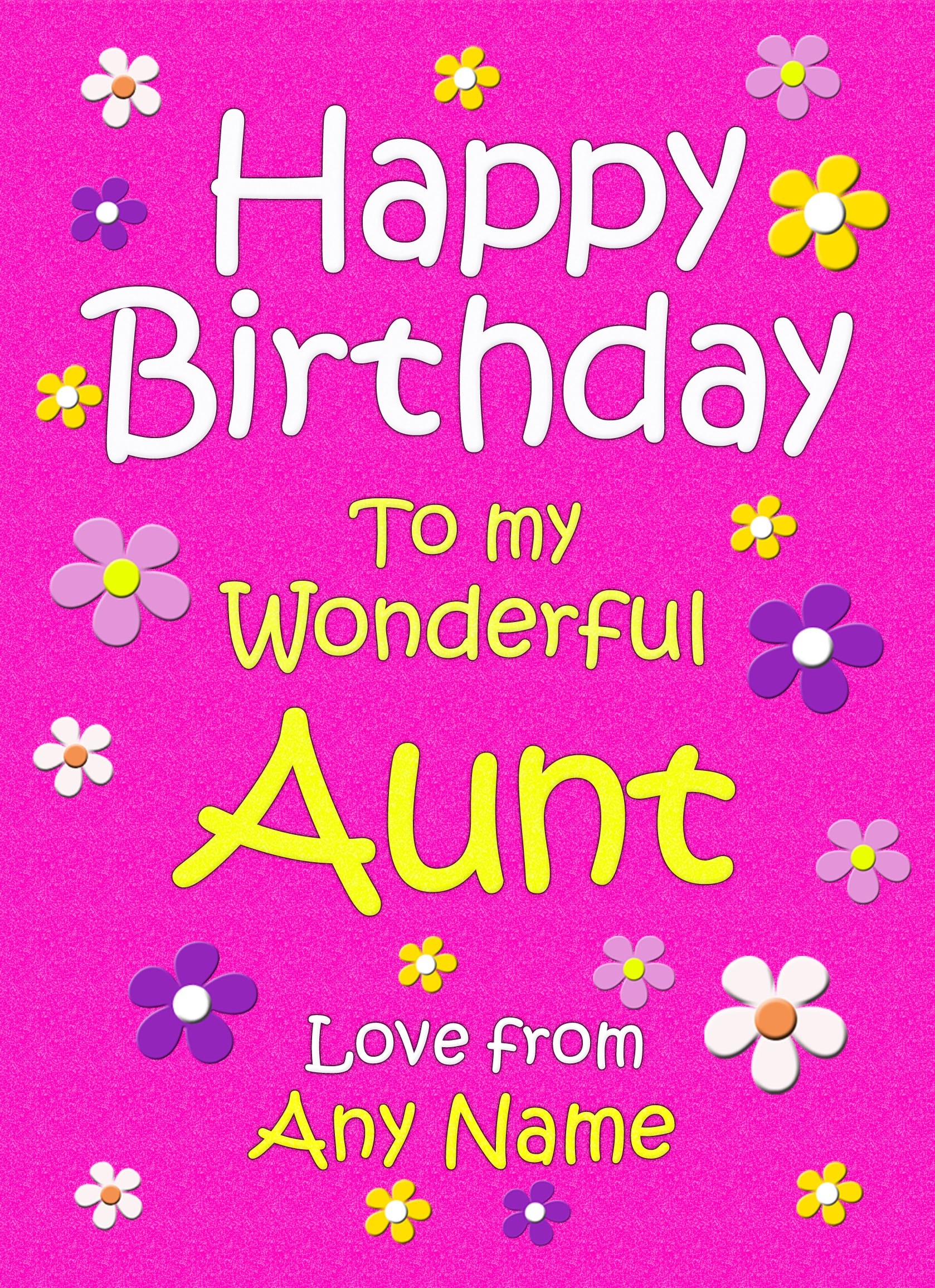 Personalised Aunt Birthday Card (Cerise)