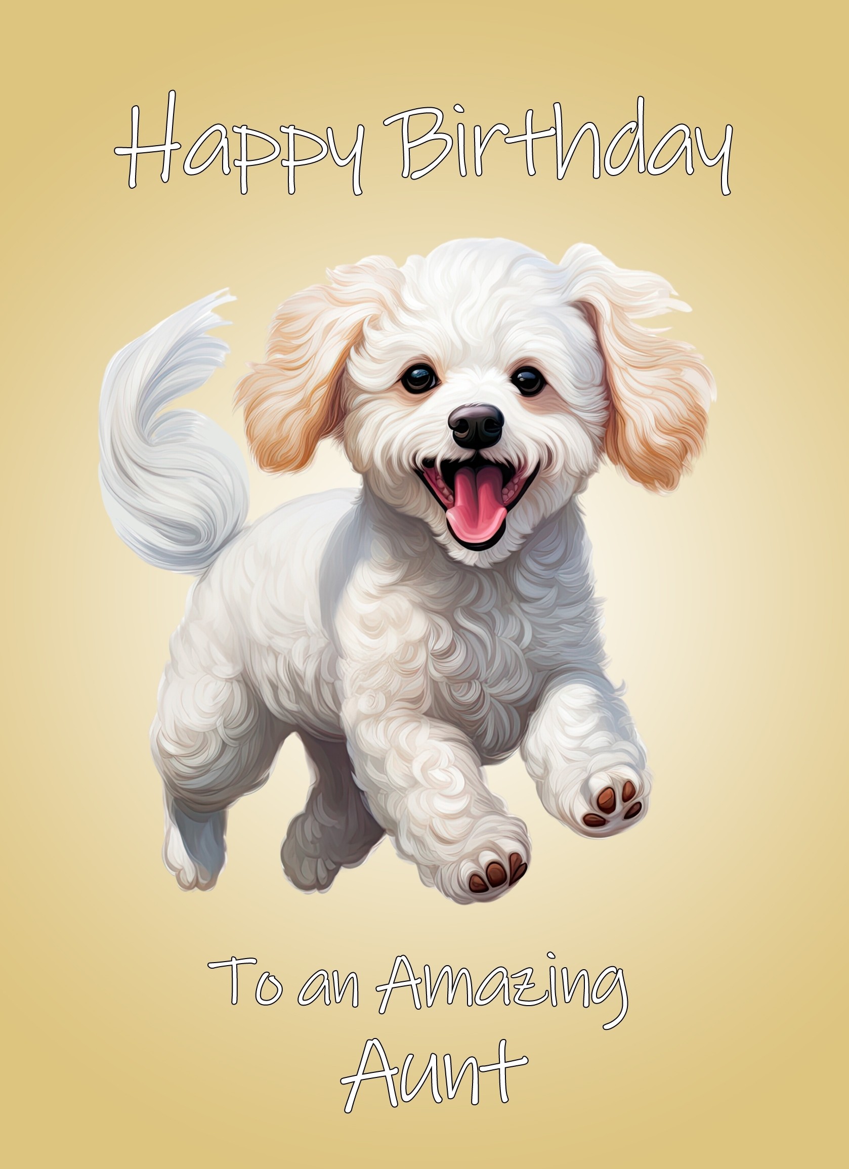 Poodle Dog Birthday Card For Aunt
