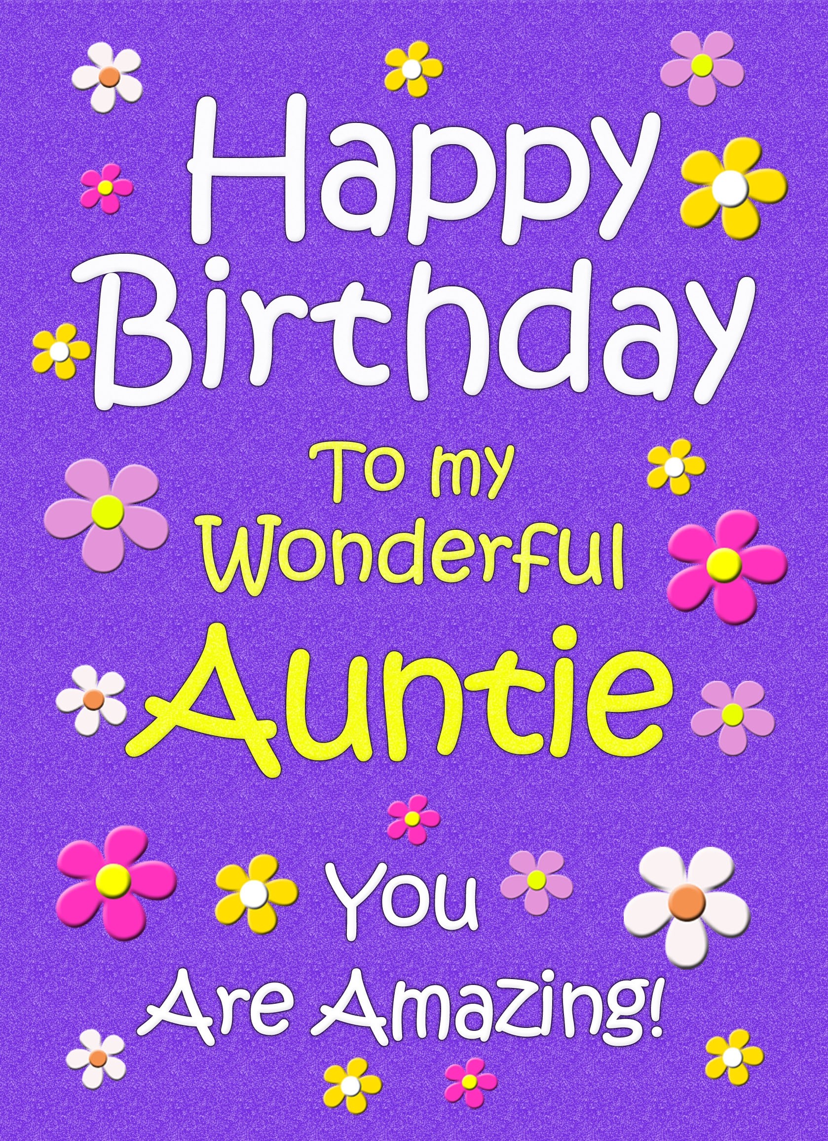 Auntie Birthday Card (Purple)