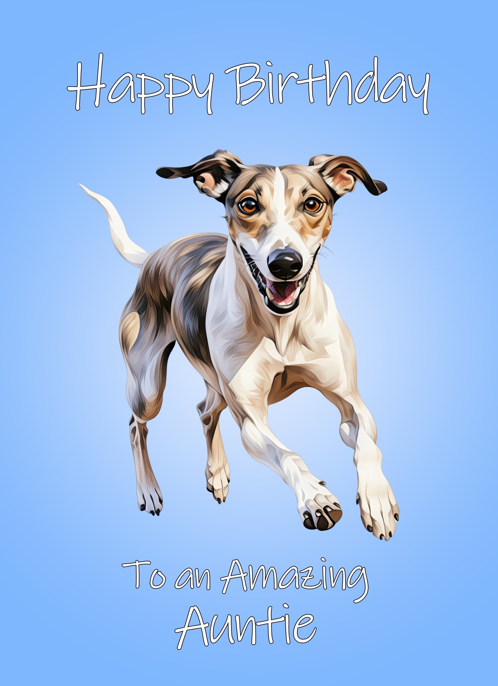 Greyhound Dog Birthday Card For Auntie