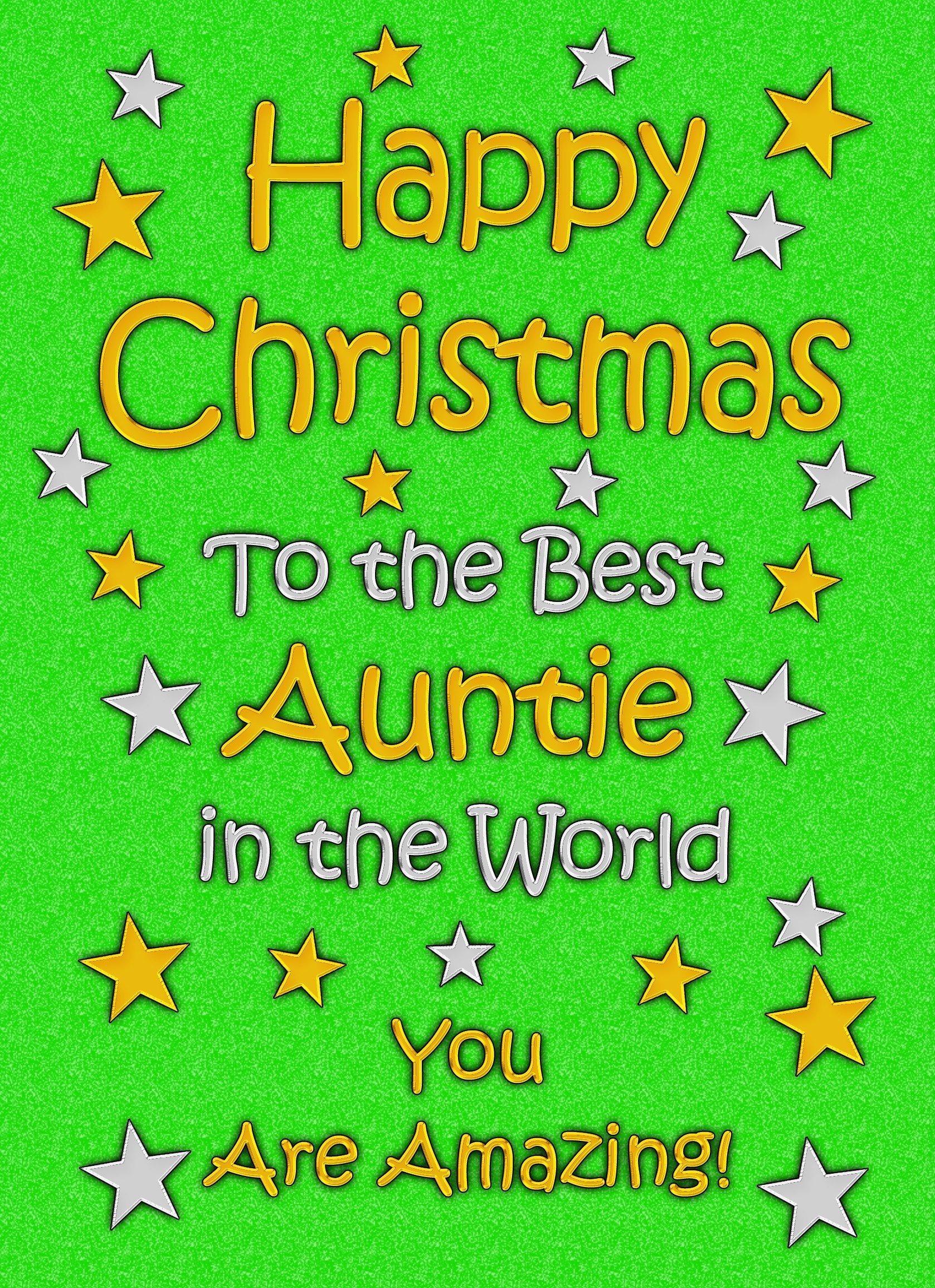 Auntie Christmas Card (Green)
