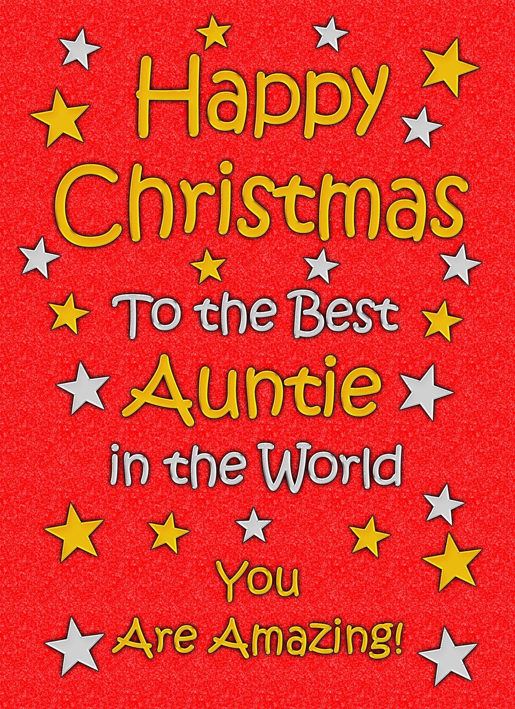 Auntie Christmas Card (Red)