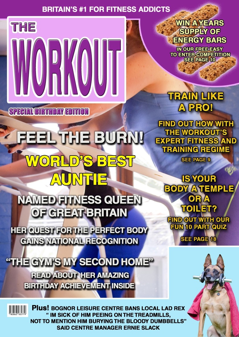Gym Fitness Auntie Birthday Card Magazine Spoof