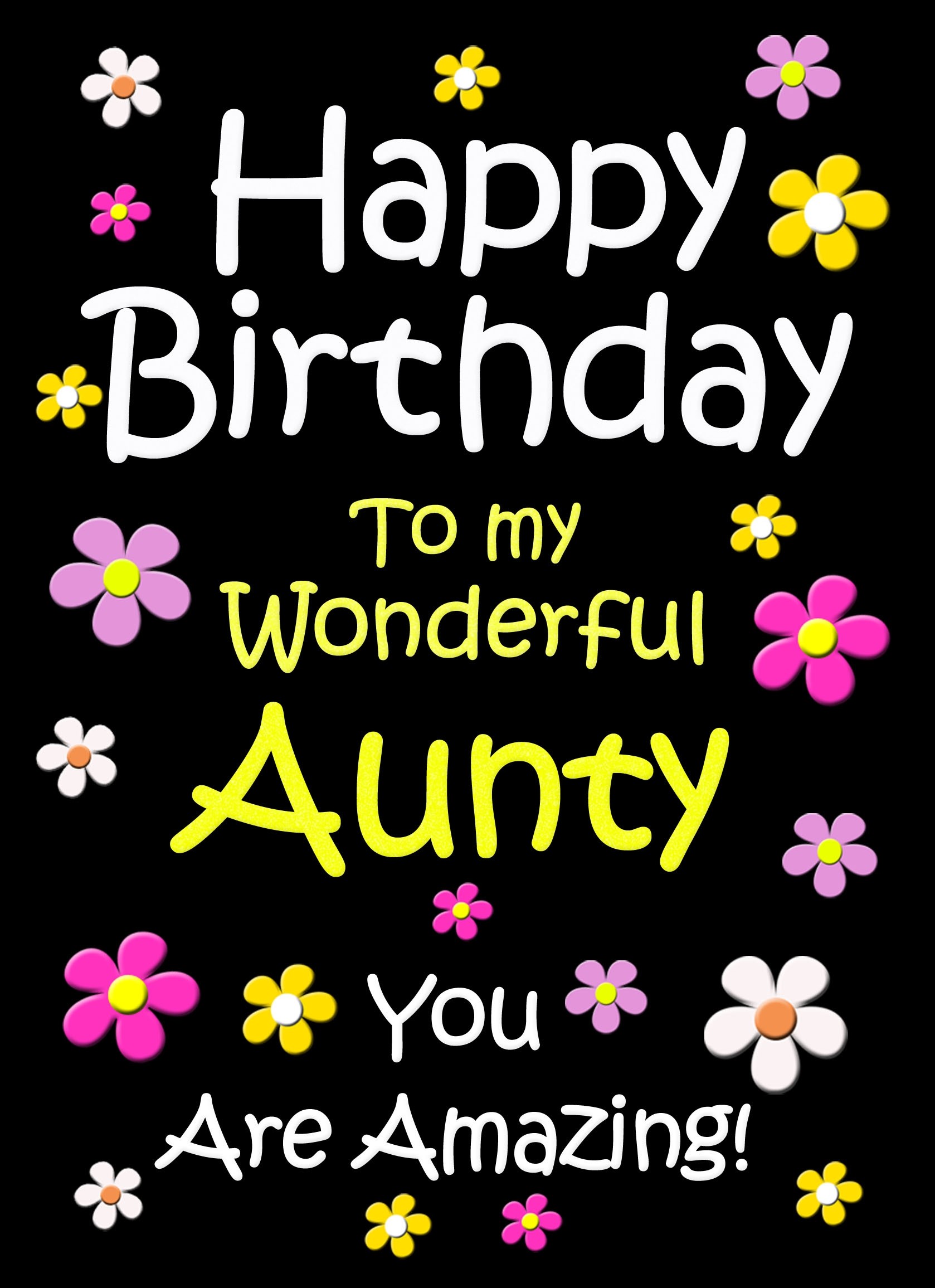 Aunty Birthday Card (Black)