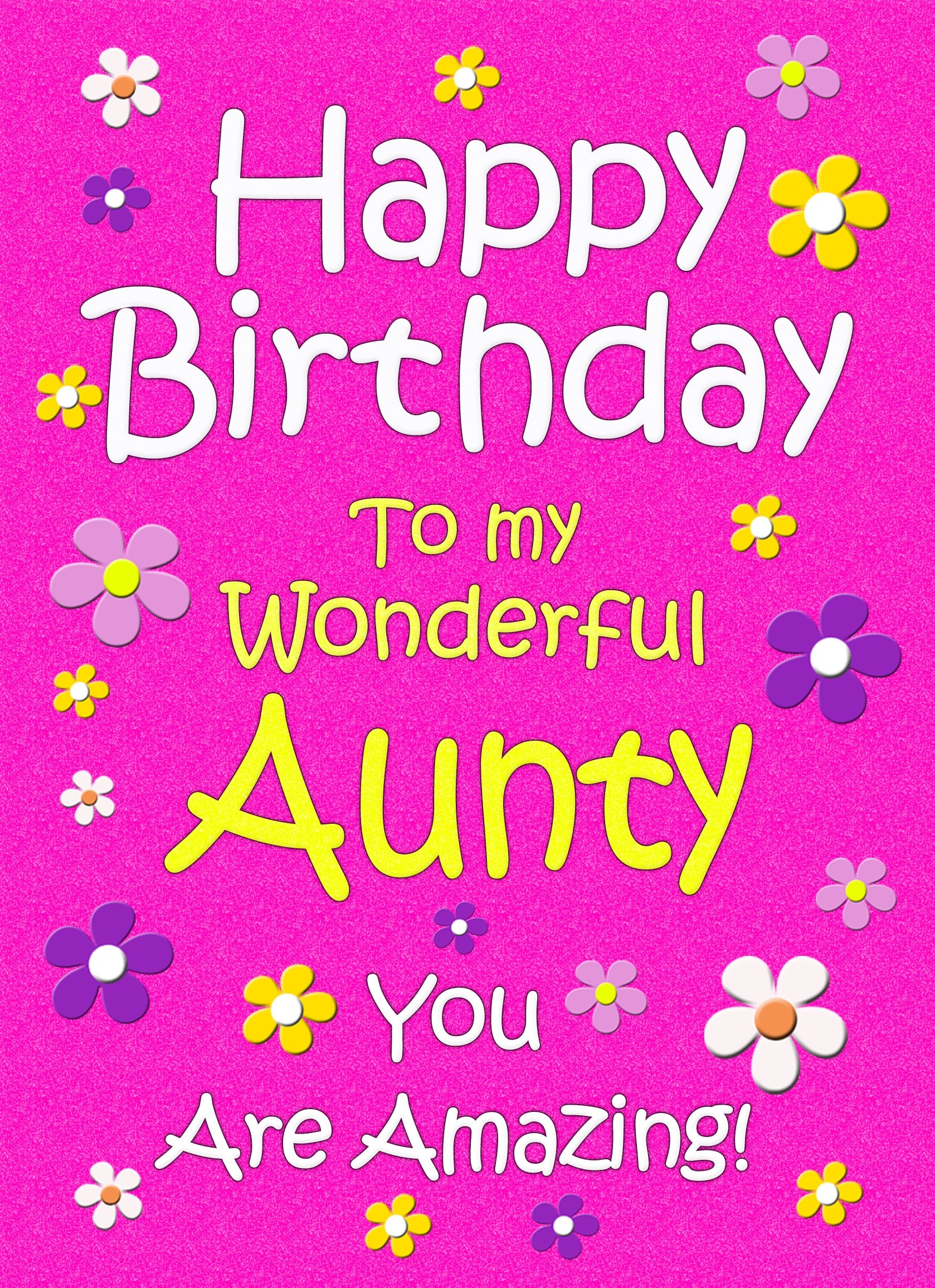 Aunty Birthday Card (Cerise)