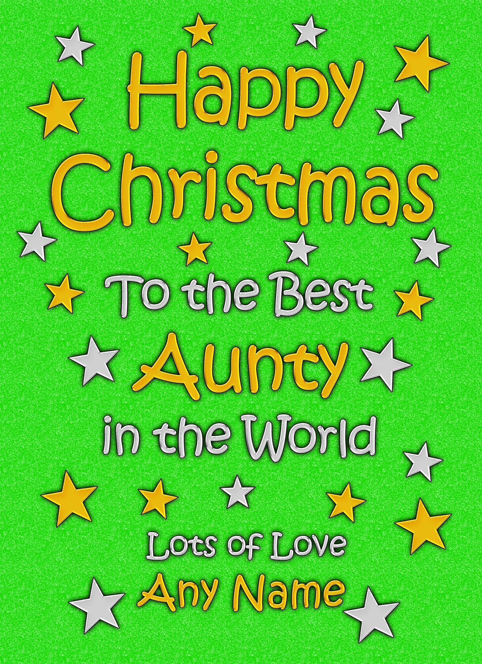 Personalised Aunty Christmas Card (Green)