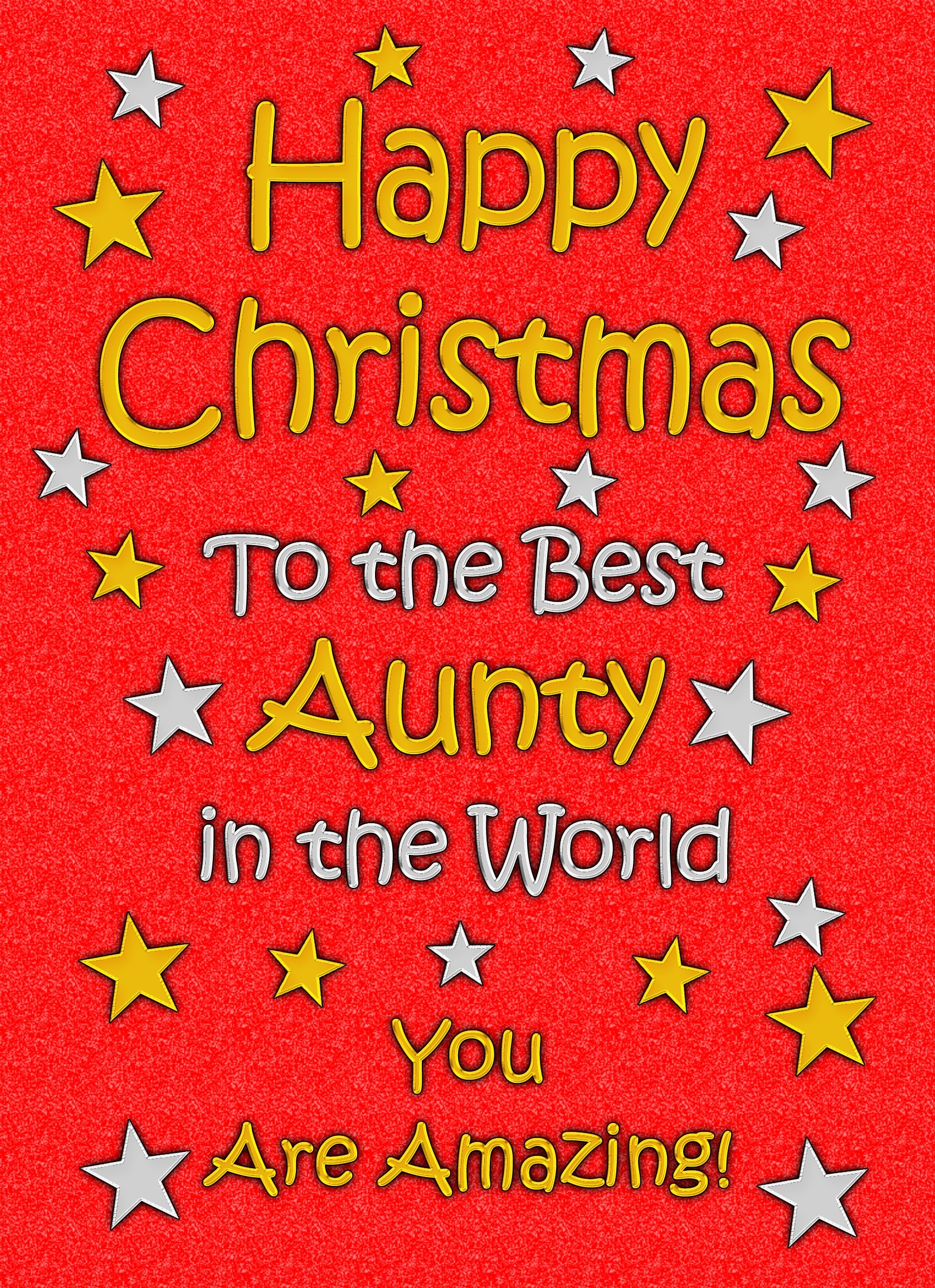 Aunty Christmas Card (Red)