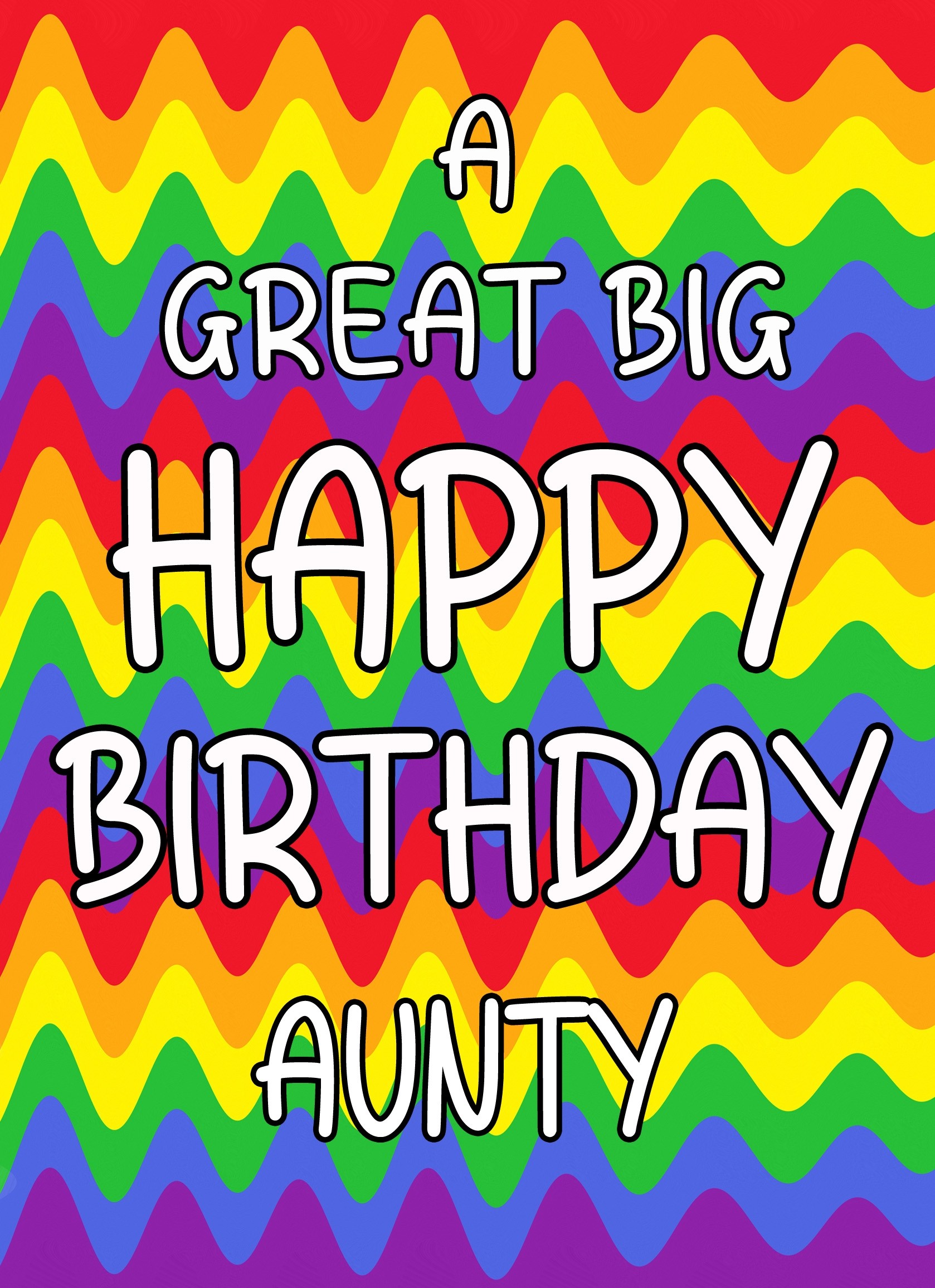 Happy Birthday 'Aunty' Greeting Card (Rainbow)