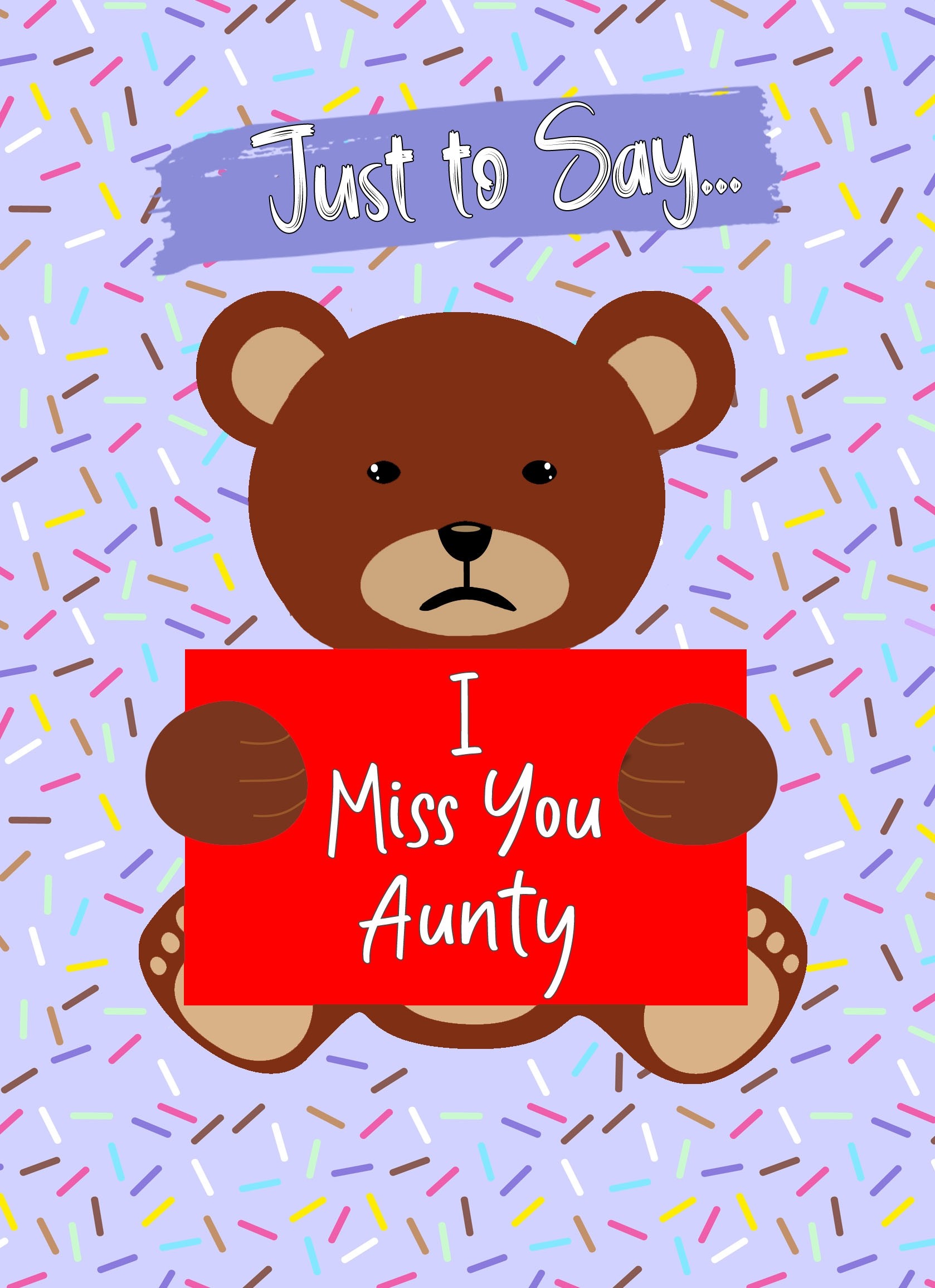 Missing You Card For Aunty (Bear)