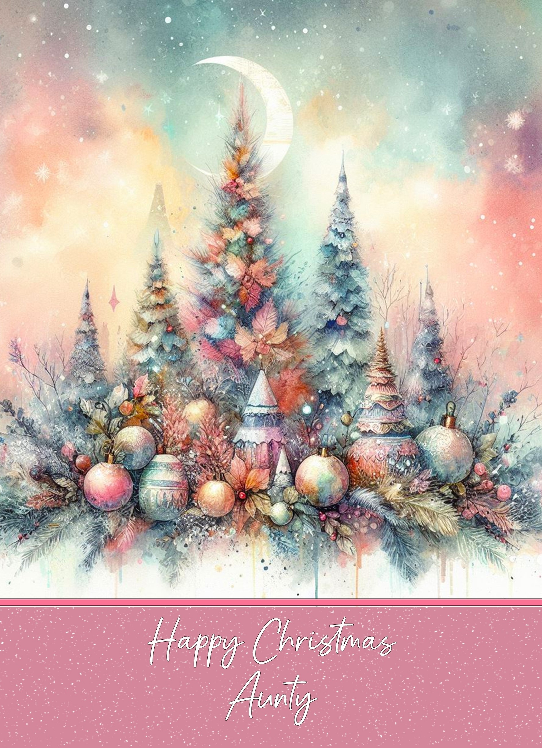 Christmas Card For Aunty (Scene, Design 2)