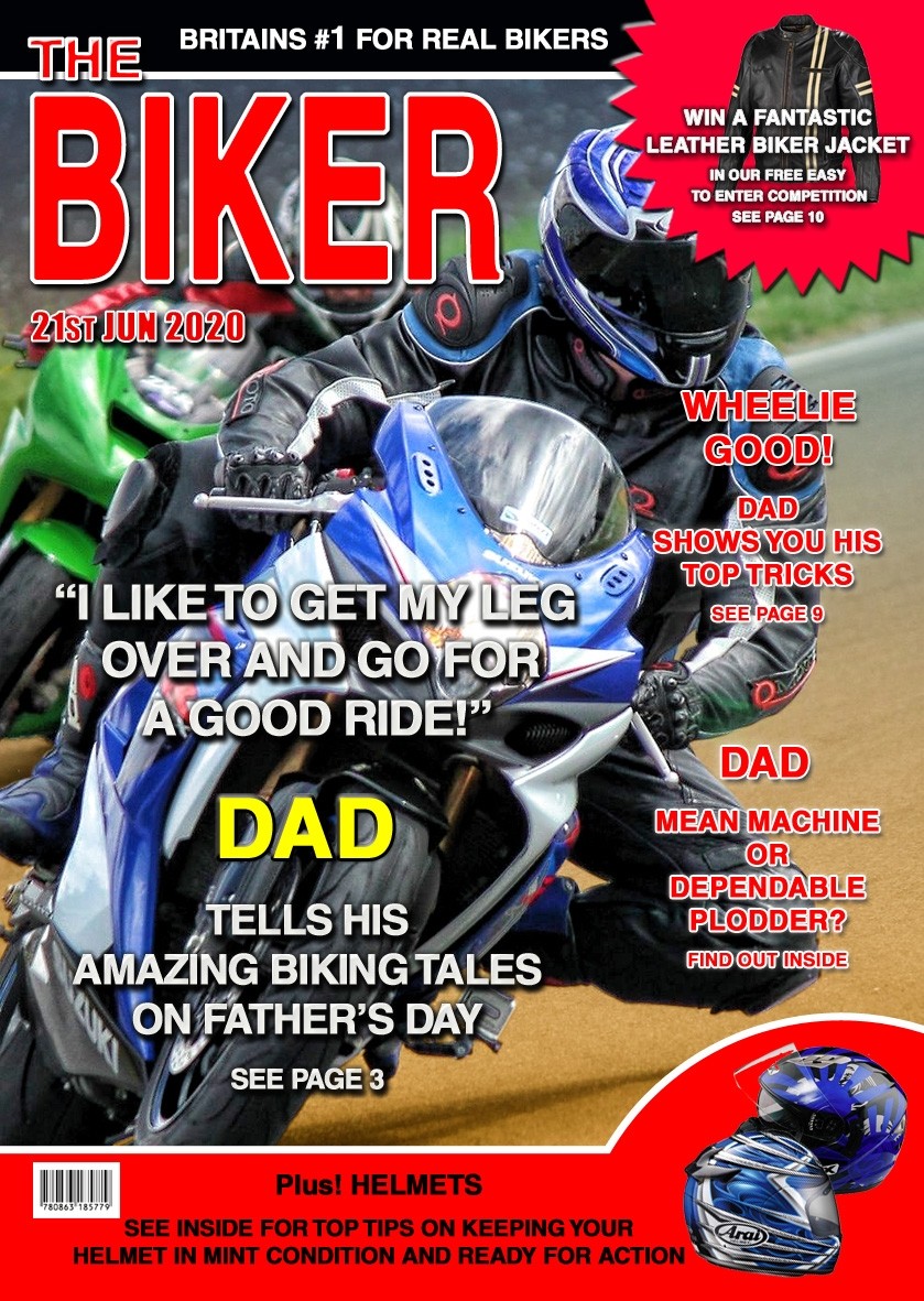 Biker/Motorbike Father's Day Card Magazine Spoof