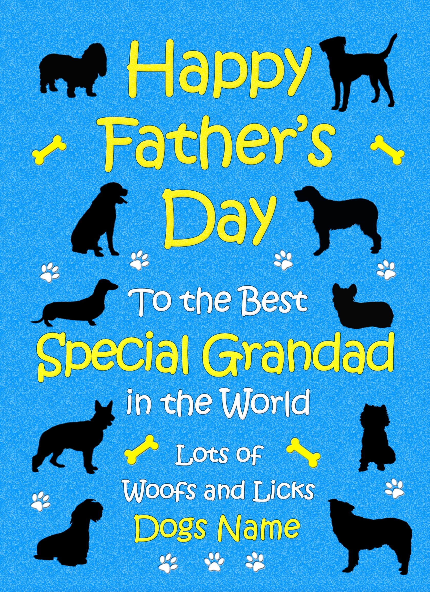 Personalised From The Dog Fathers Day Card (Blue, Special Grandad)