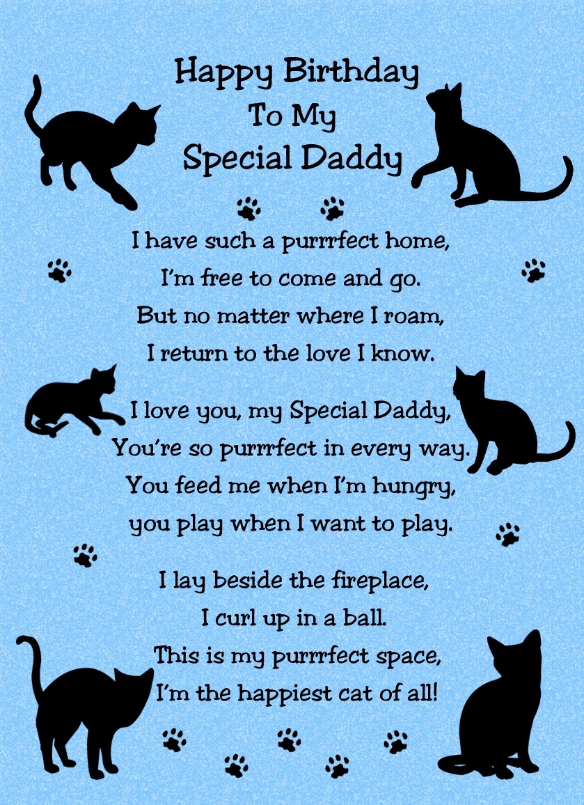 from The Cat Verse Poem Birthday Card (Blue, Special Daddy)