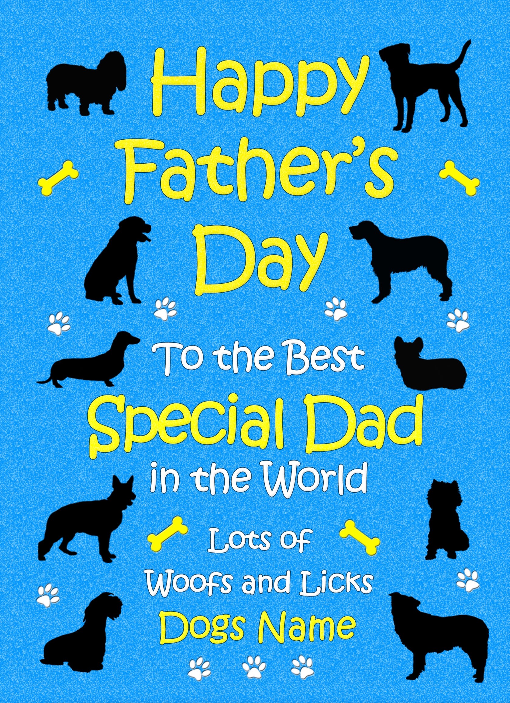 Personalised From The Dog Fathers Day Card (Blue, Special Dad)
