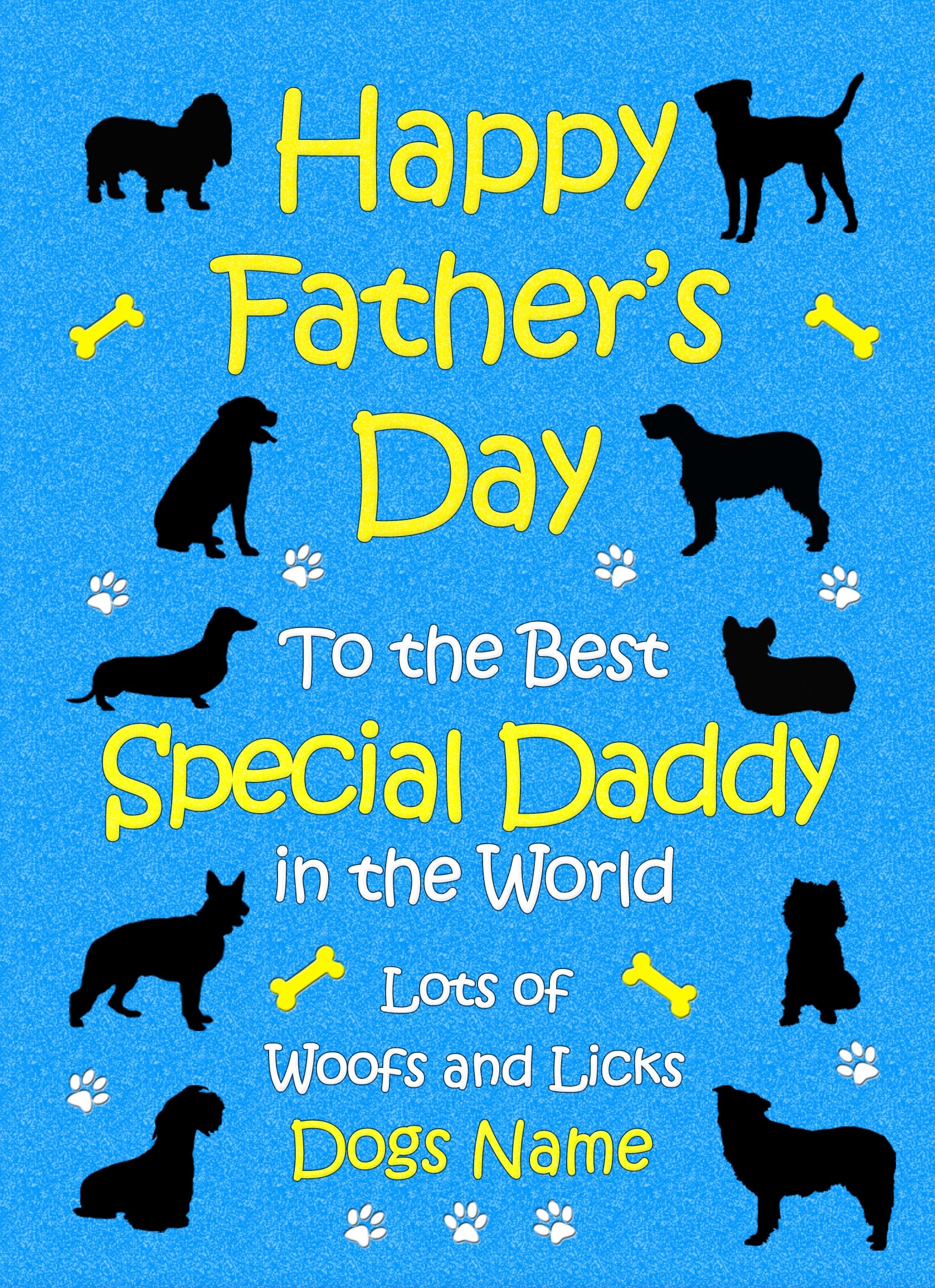 Personalised From The Dog Fathers Day Card (Blue, Special Daddy)