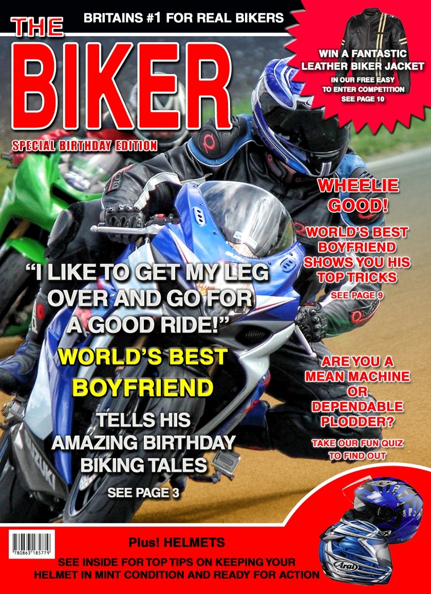 Biker/Motorbike Boyfriend Birthday Card Magazine Spoof