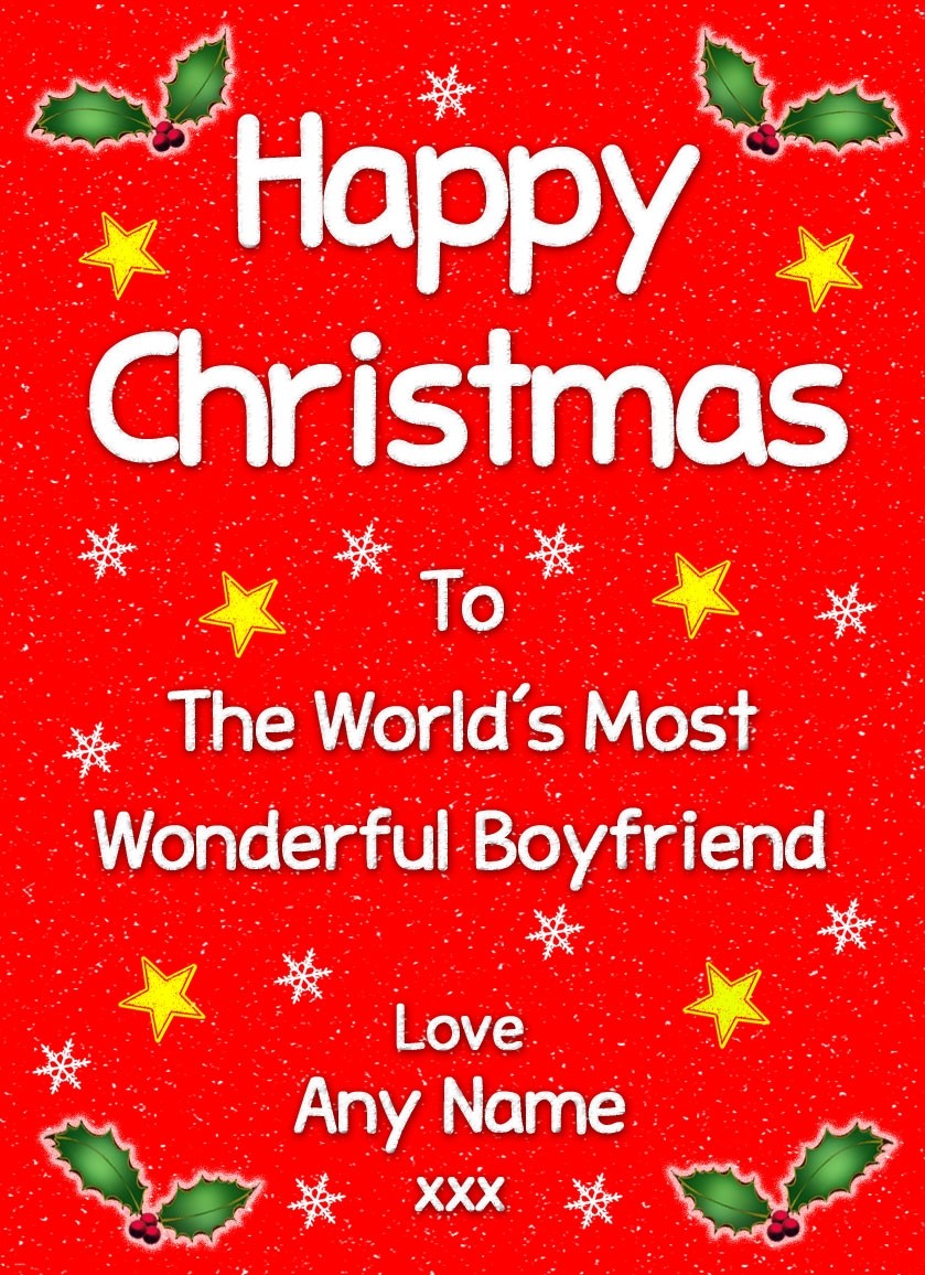 Personalised 'Boyfriend' Christmas Greeting Card