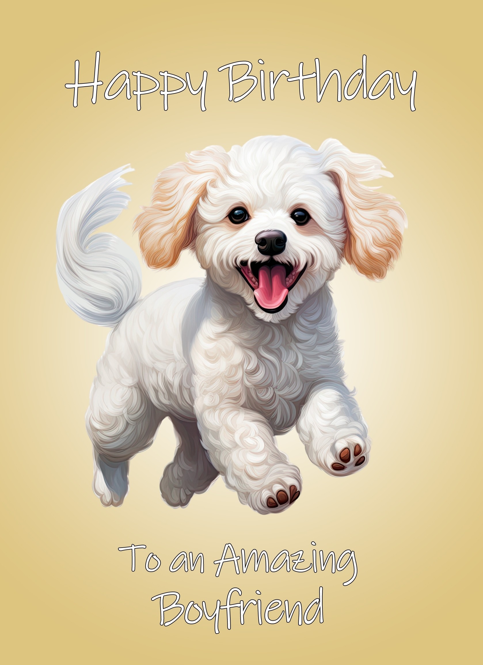 Poodle Dog Birthday Card For Boyfriend