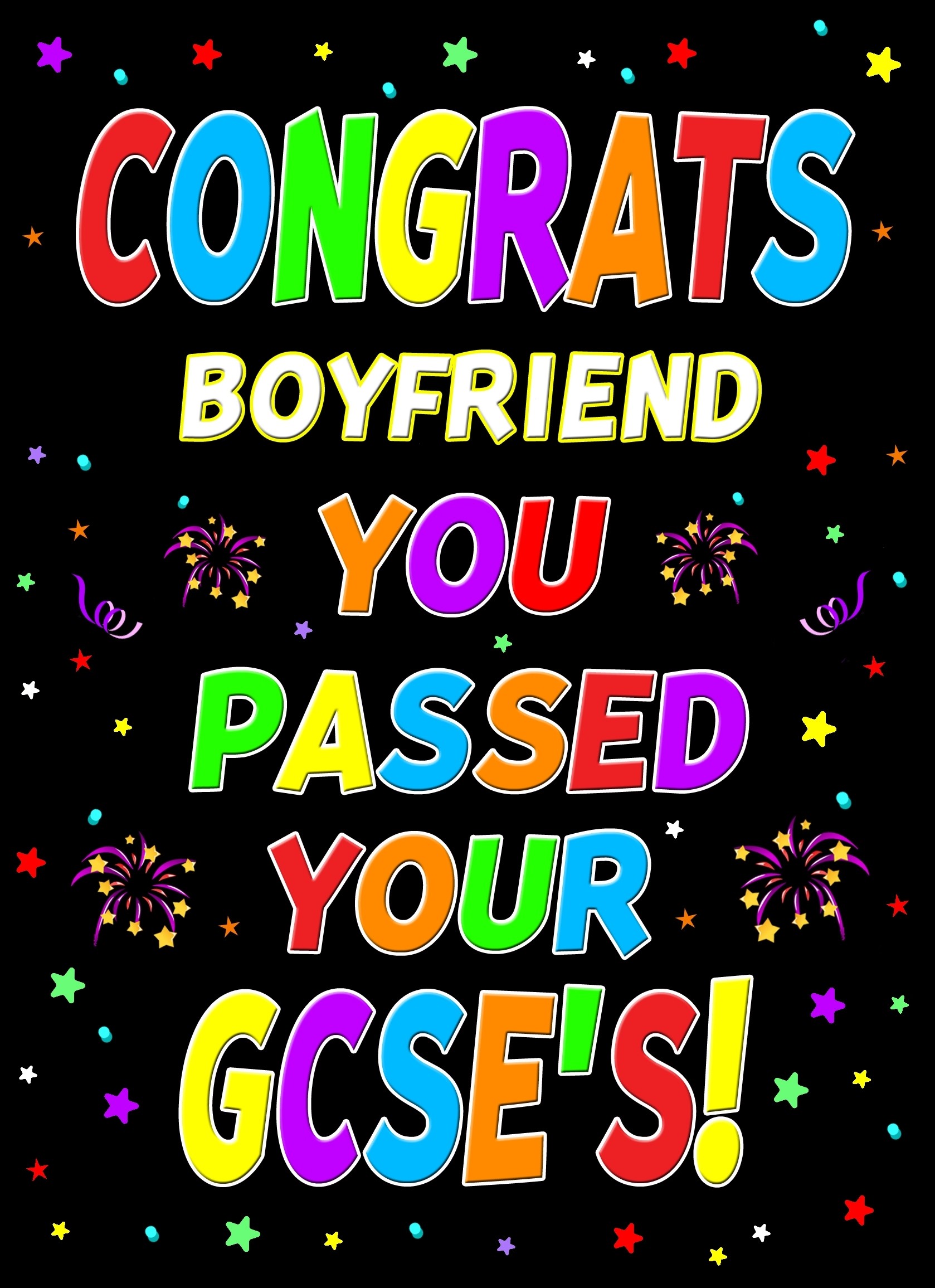 Congratulations GCSE Passing Exams Card For Boyfriend (Design 1)