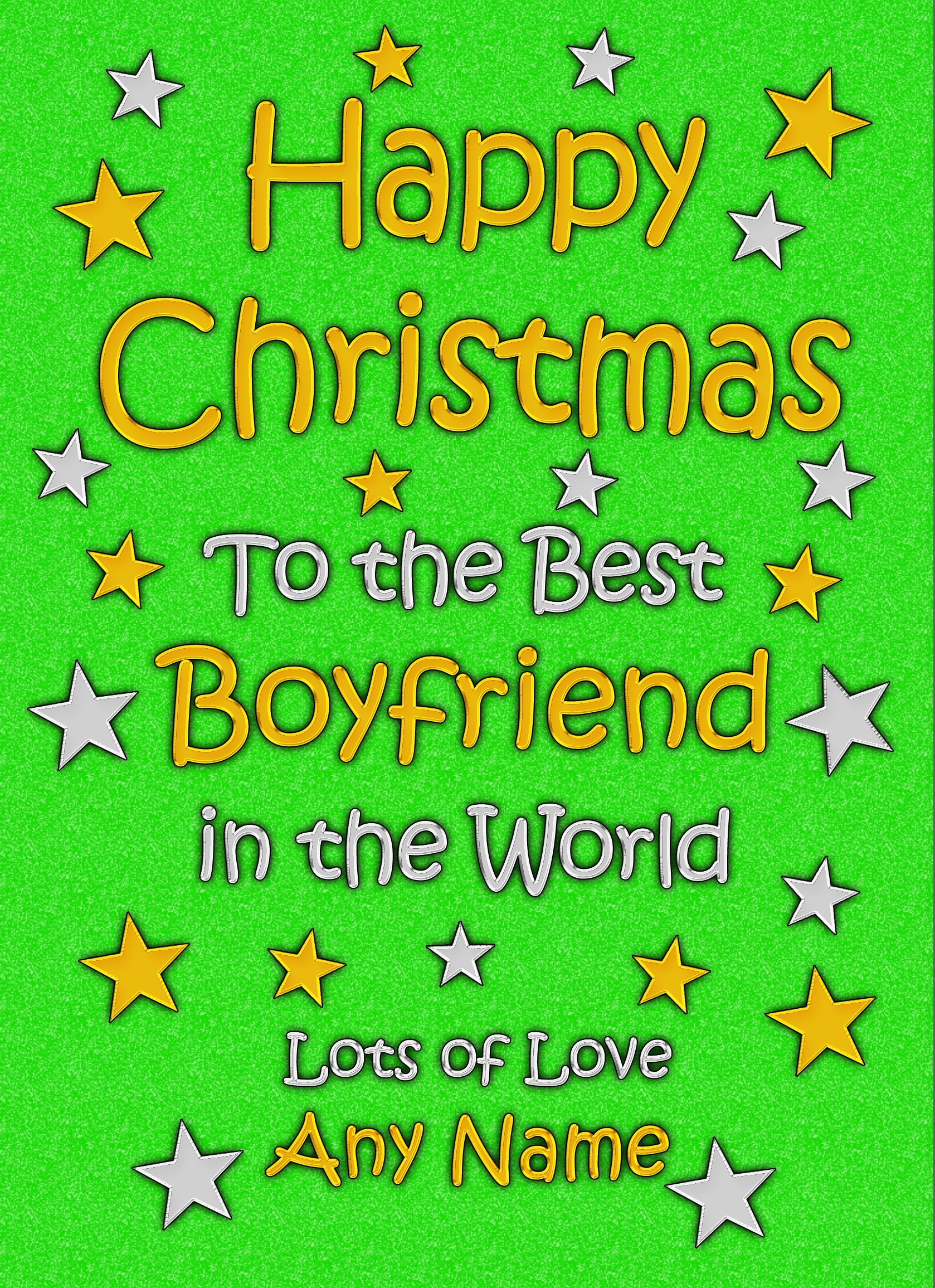 Personalised Boyfriend Christmas Card (Green)