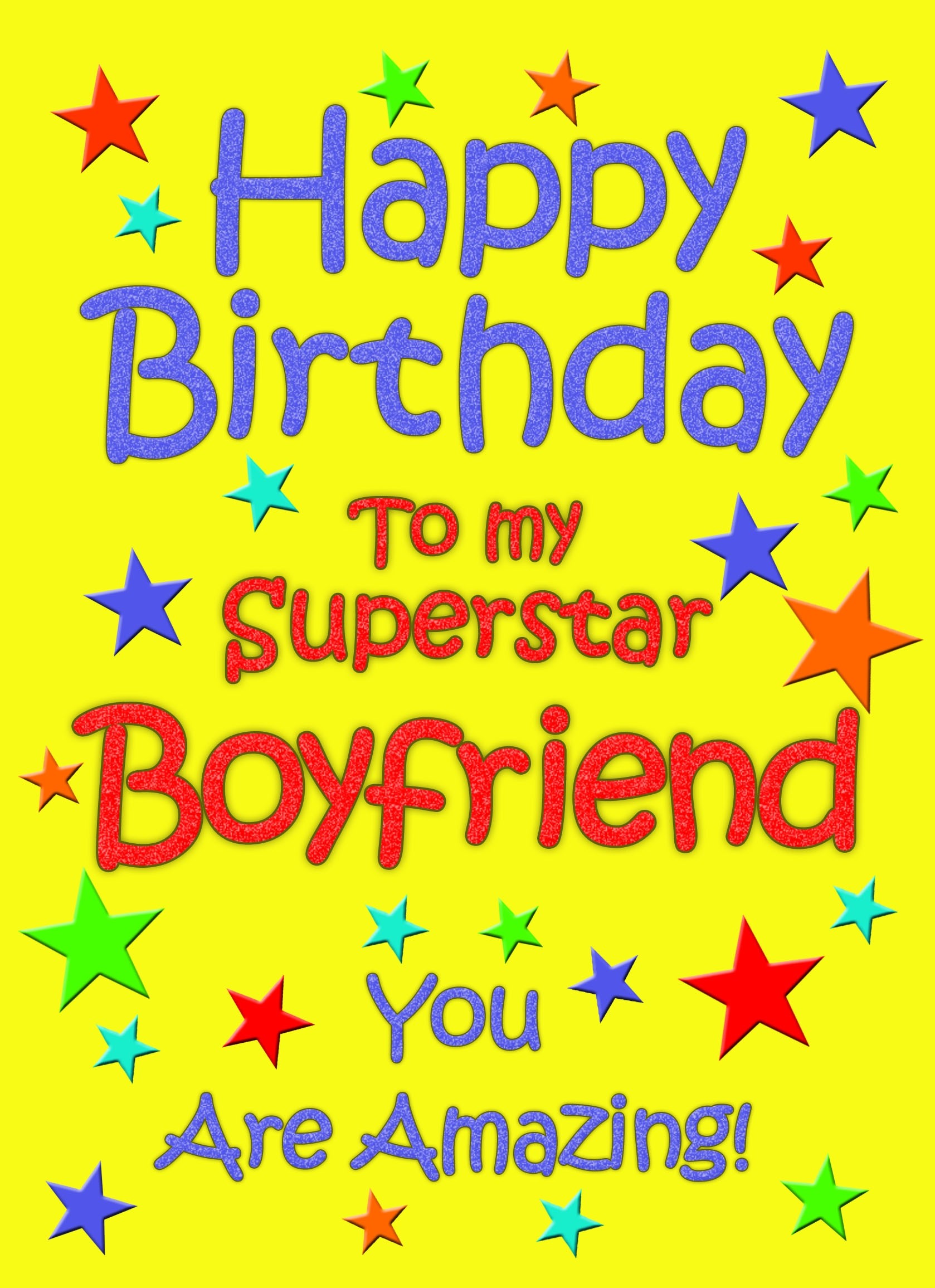 Boyfriend Birthday Card (Yellow)