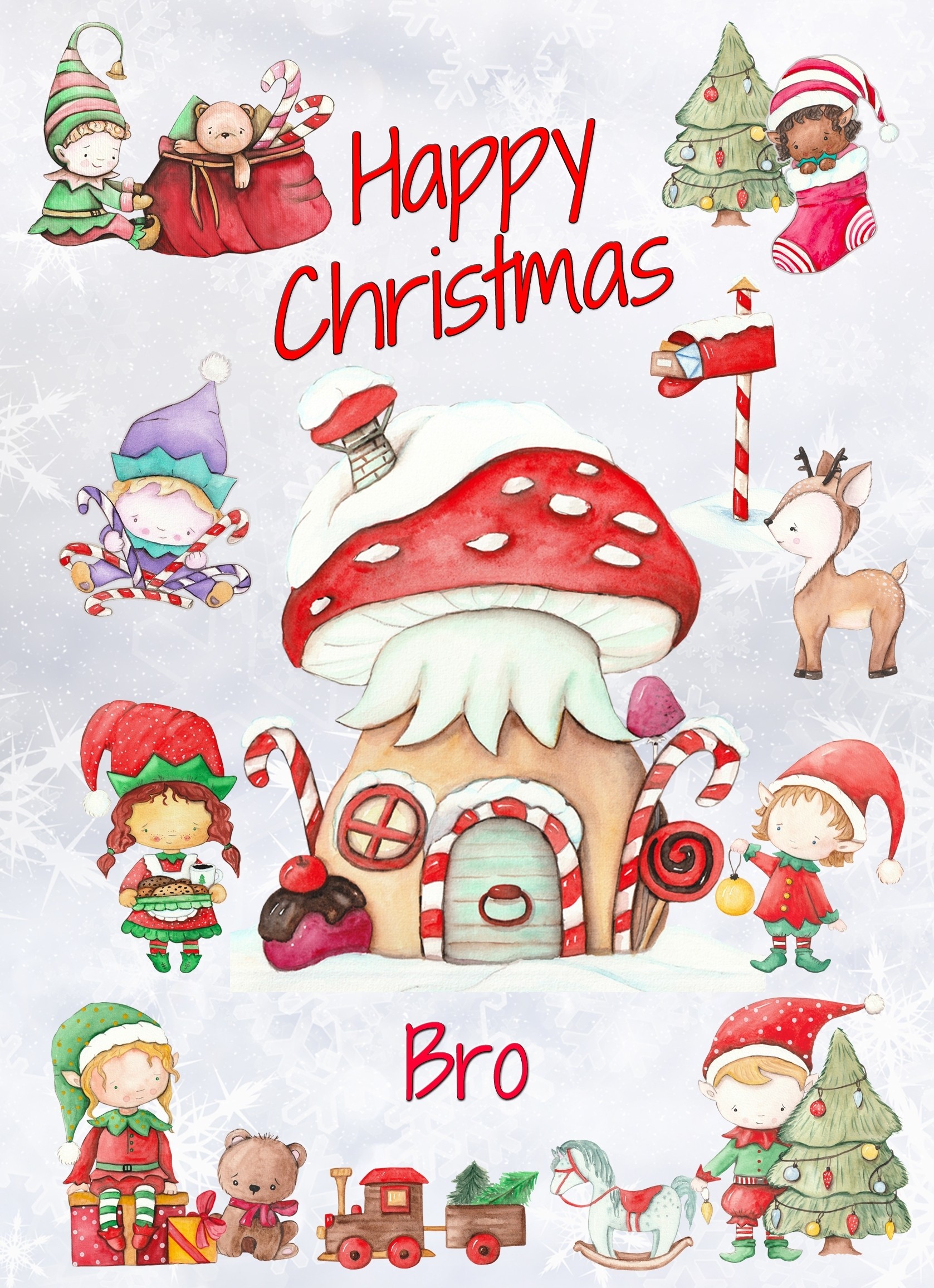 Christmas Card For Bro (Elf, White)