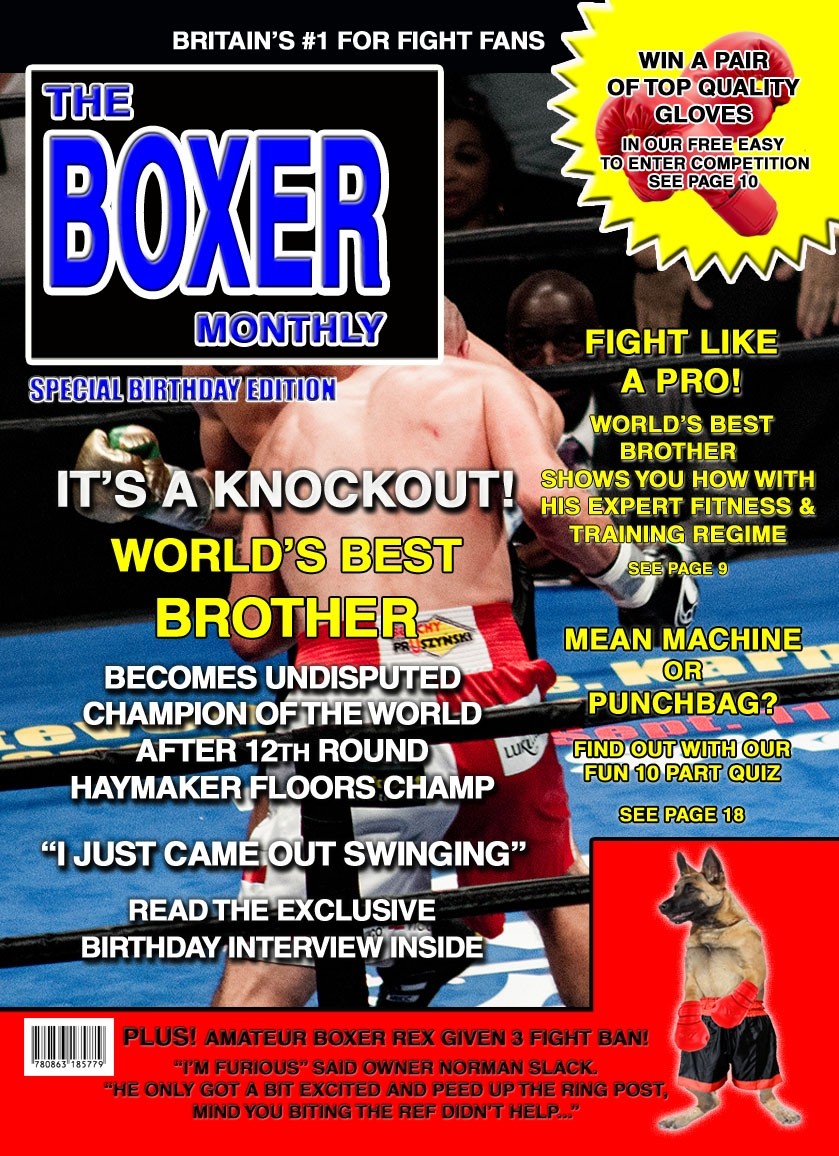 Boxer/Boxing Brother Birthday Card Magazine Spoof
