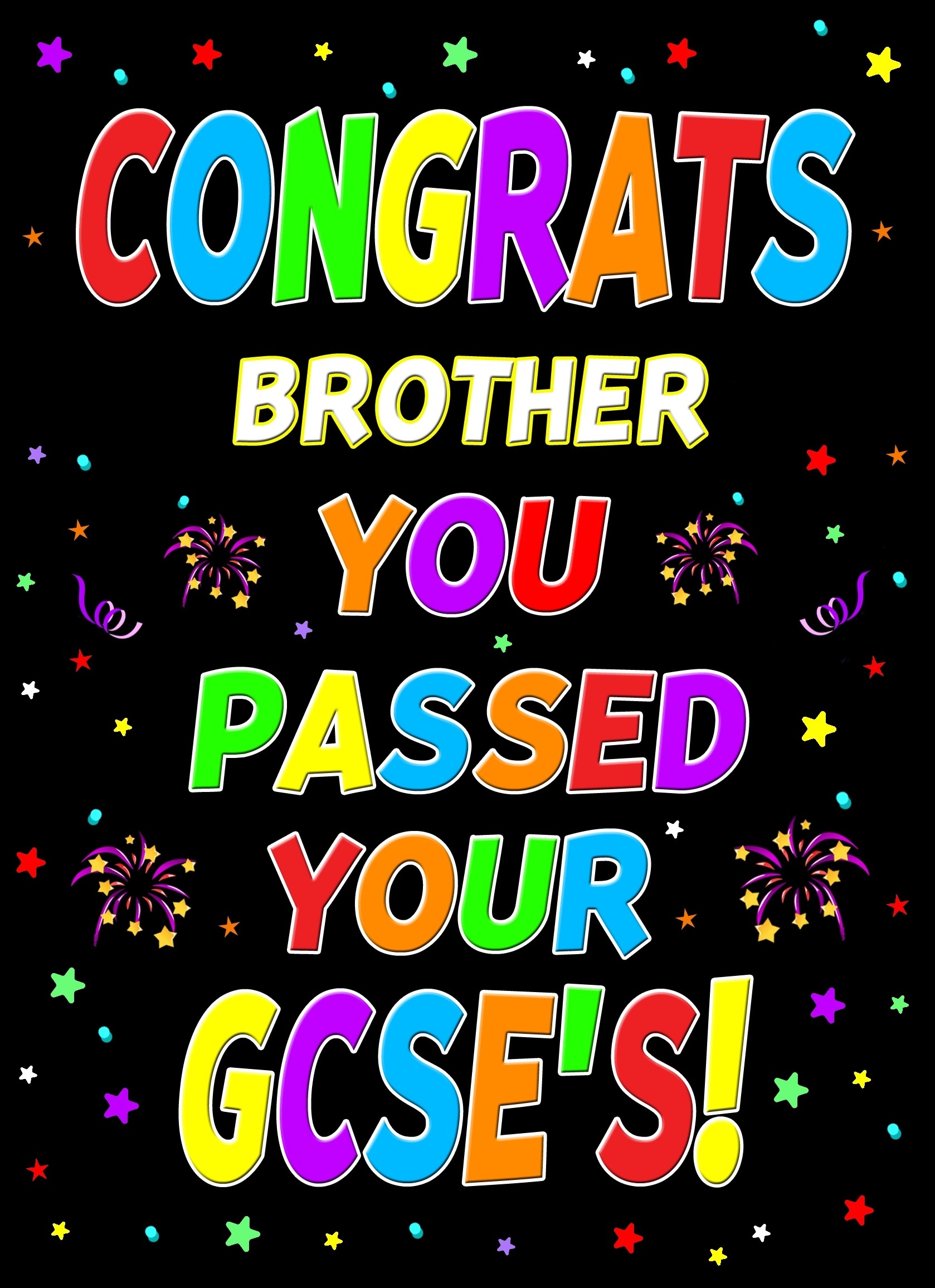 Congratulations GCSE Passing Exams Card For Brother (Design 1)