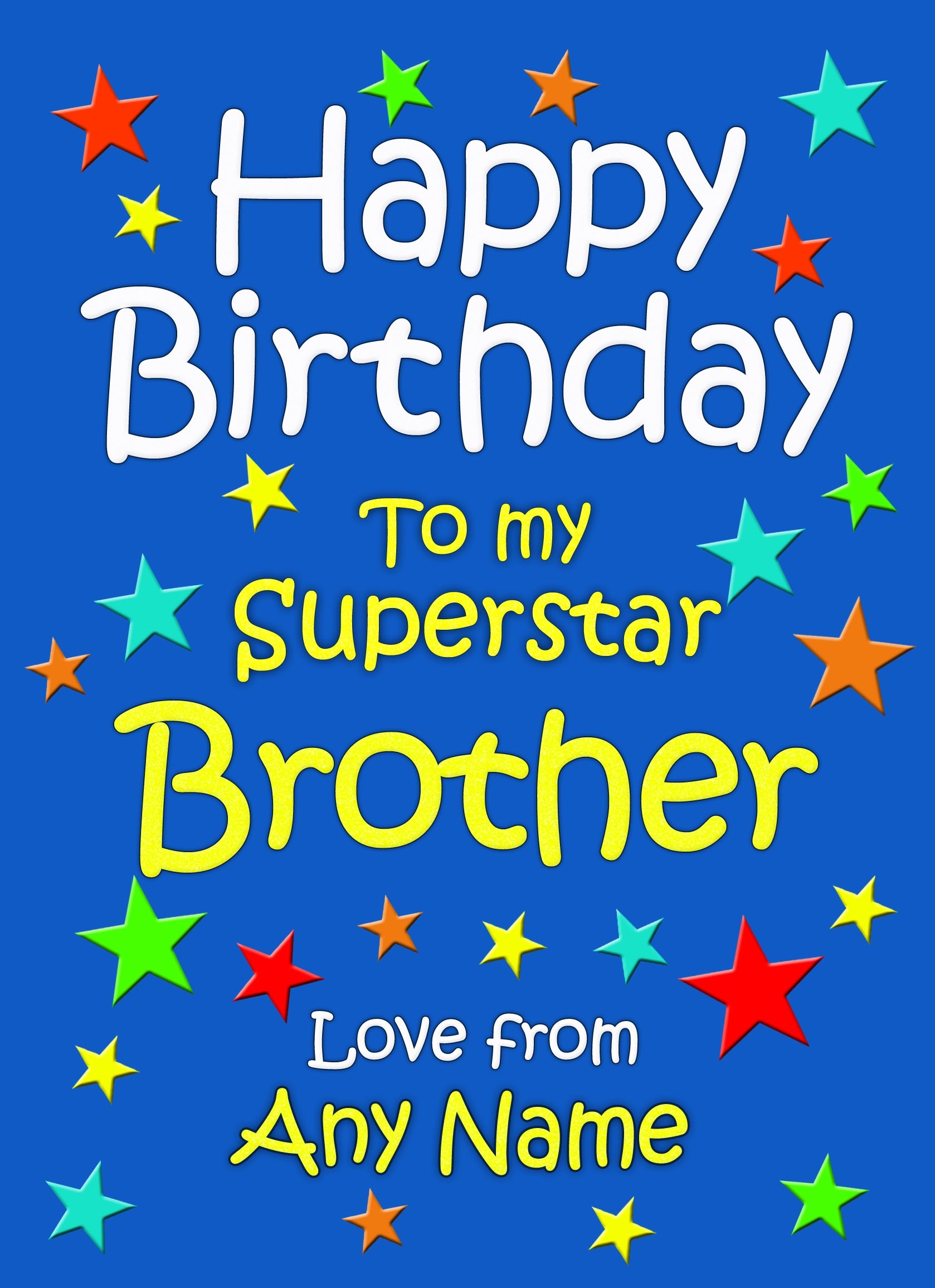 Personalised Brother Birthday Card (Blue)