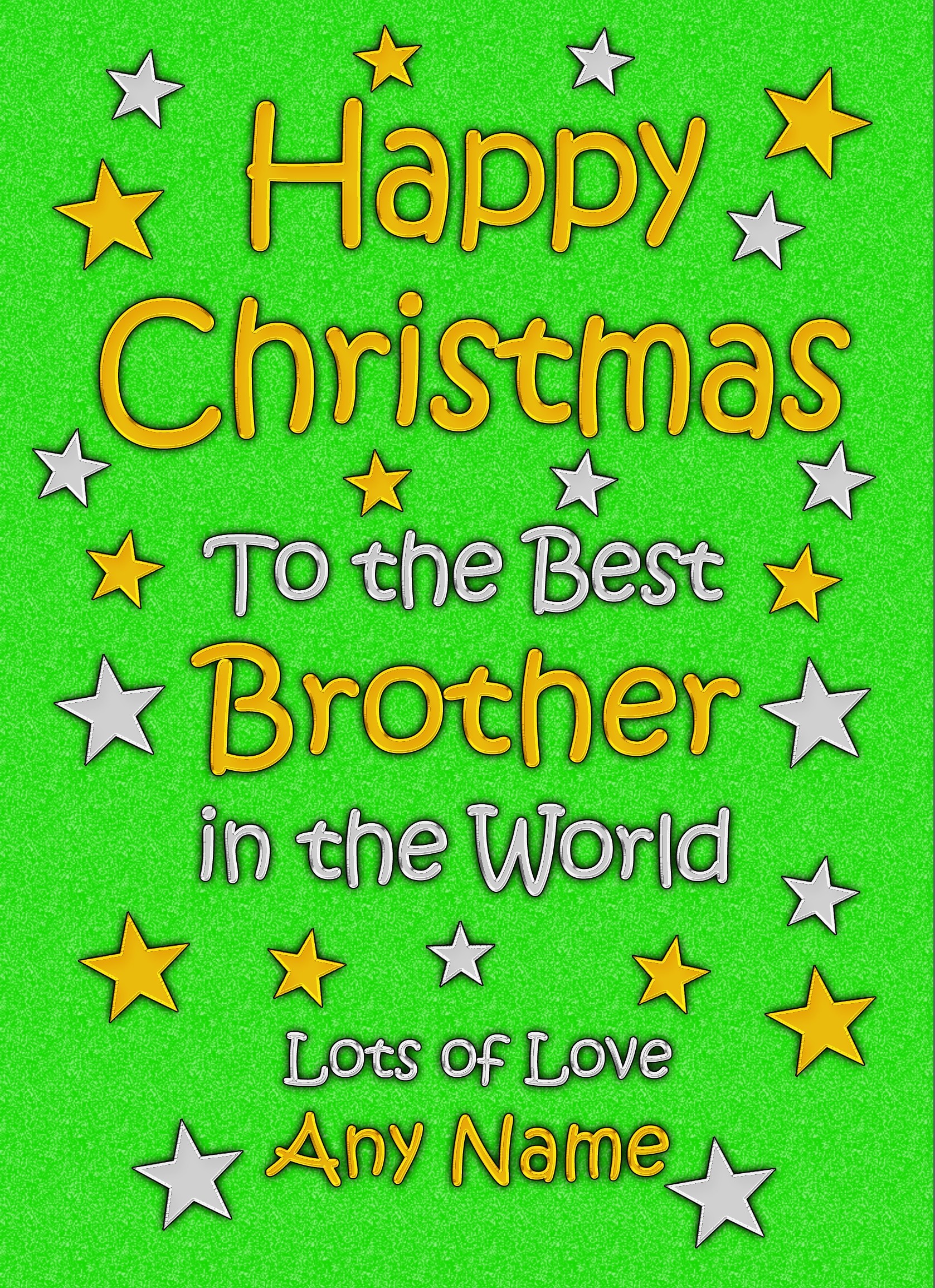 Personalised Brother Christmas Card (Green)