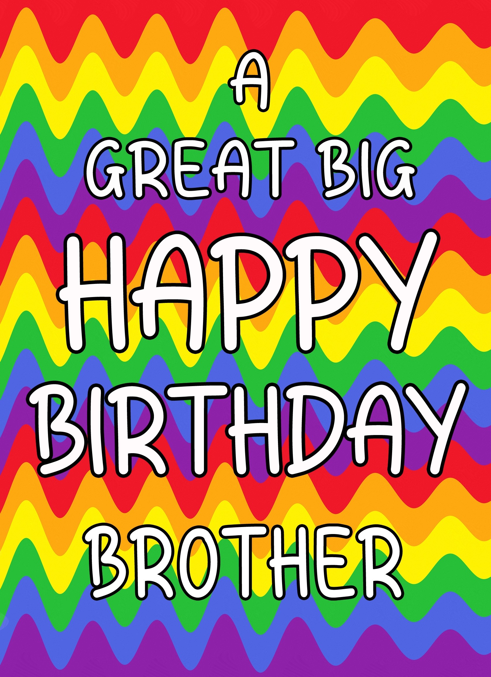 Happy Birthday 'Brother' Greeting Card (Rainbow)
