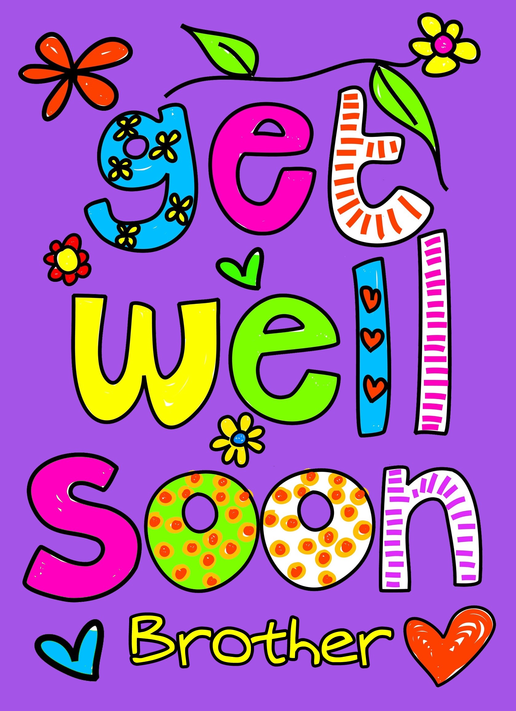 Get Well Soon 'Brother' Greeting Card