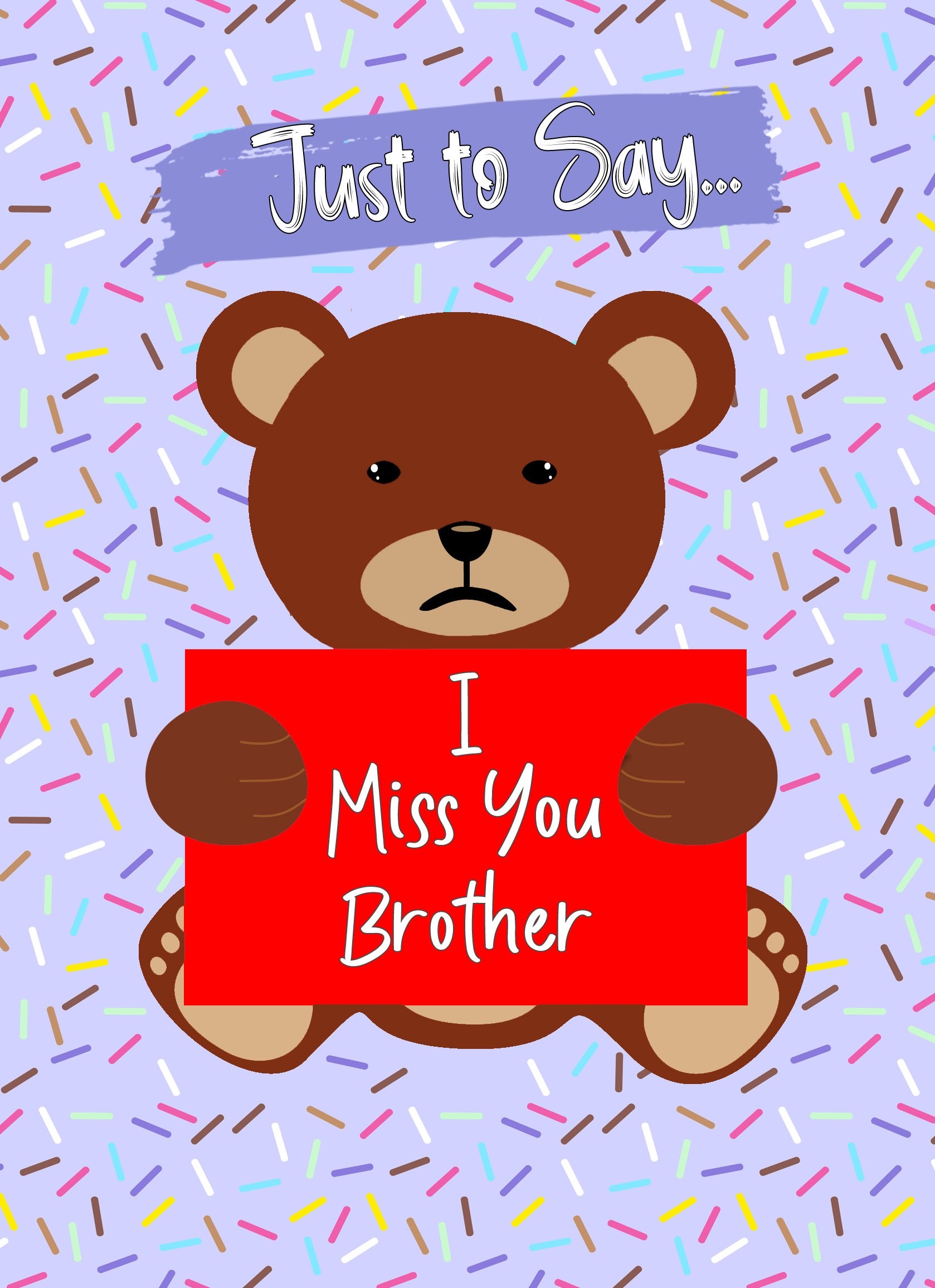 Missing You Card For Brother (Bear)