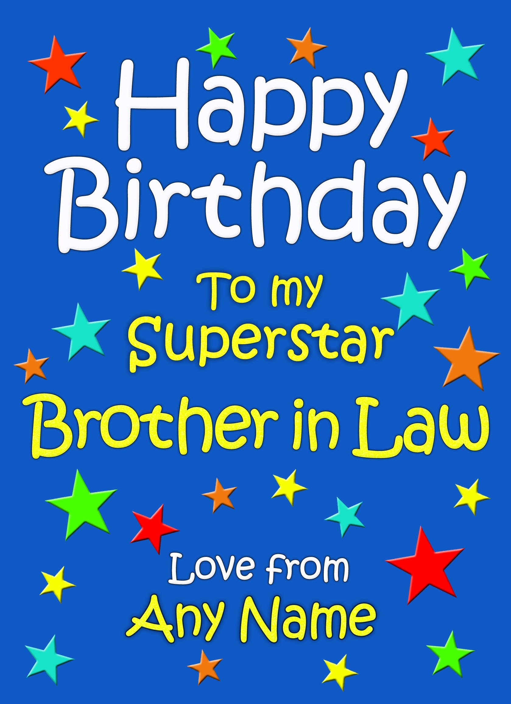 Personalised Brother in Law Birthday Card (Blue)