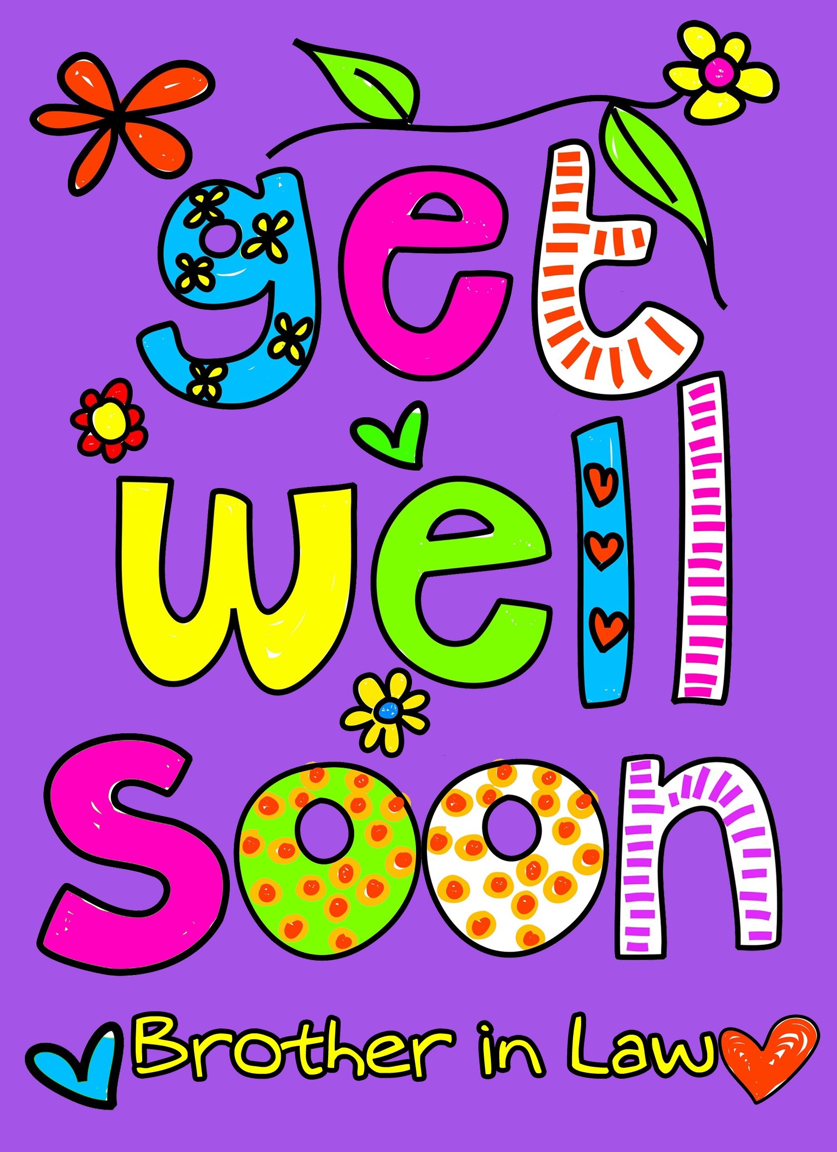Get Well Soon 'Brother in Law' Greeting Card