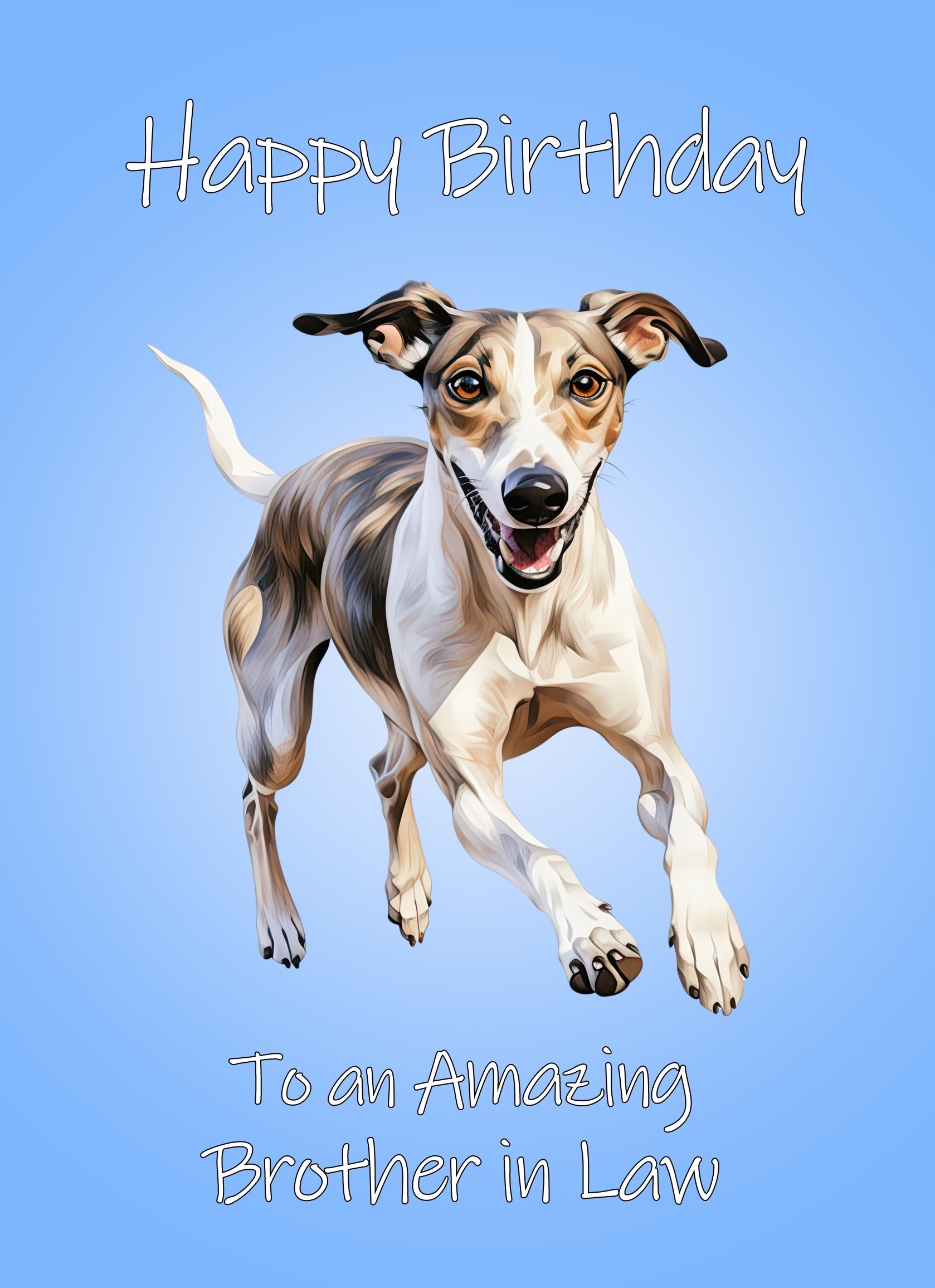 Greyhound Dog Birthday Card For Brother in Law