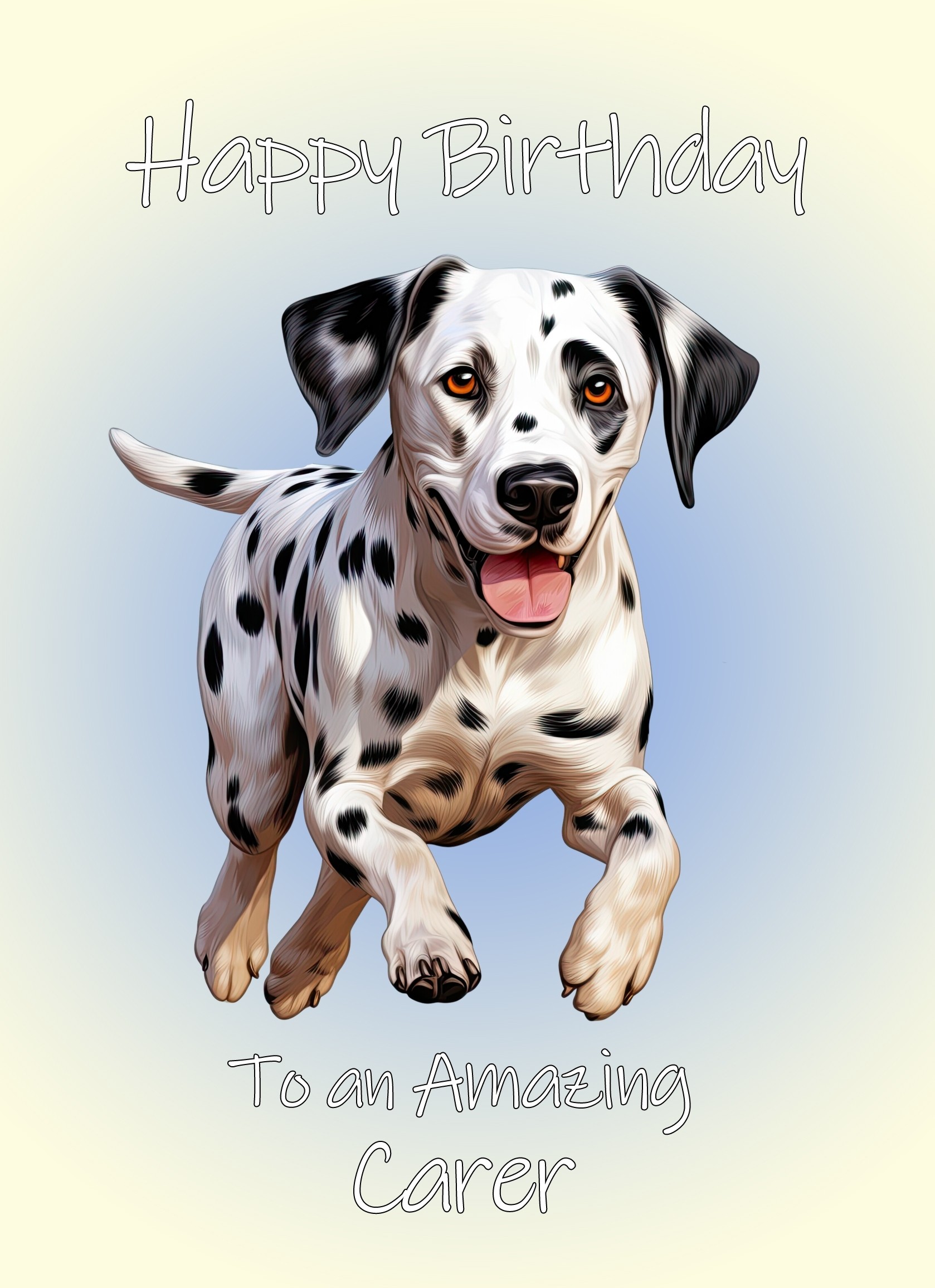Dalmatian Dog Birthday Card For Carer
