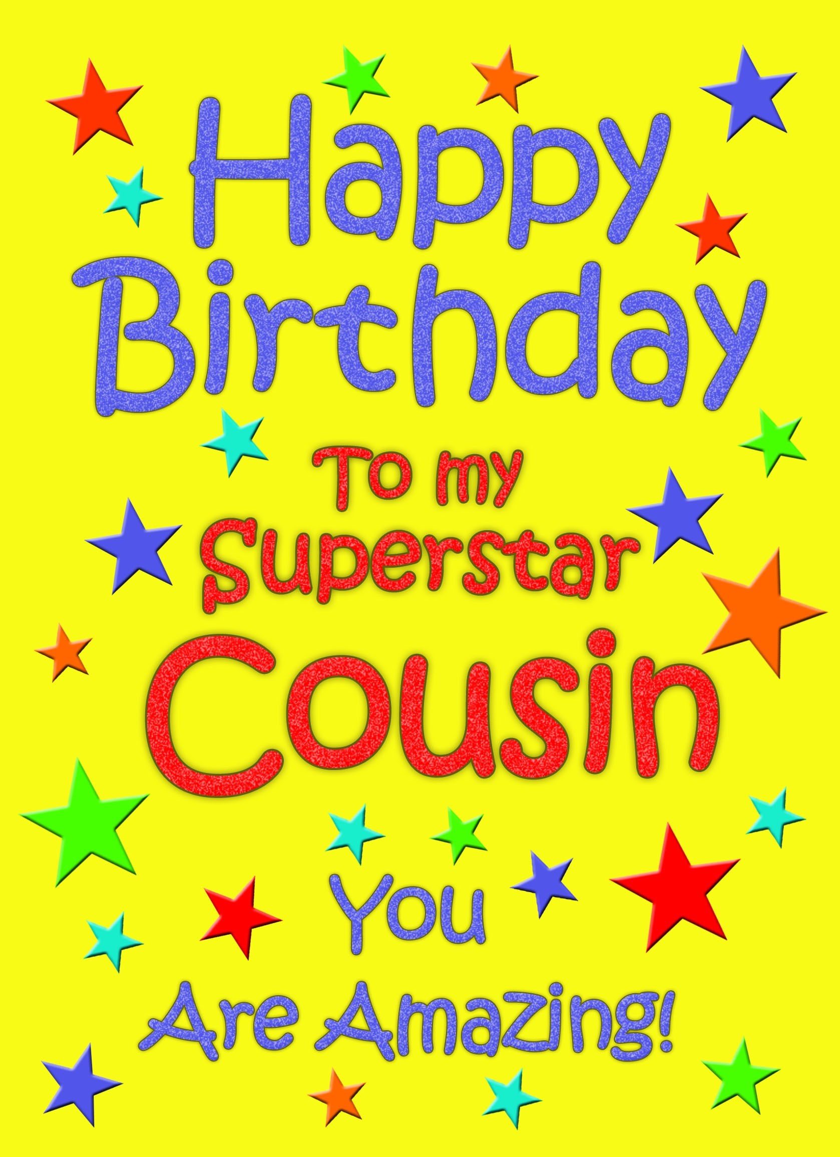 Cousin Birthday Card (Yellow)