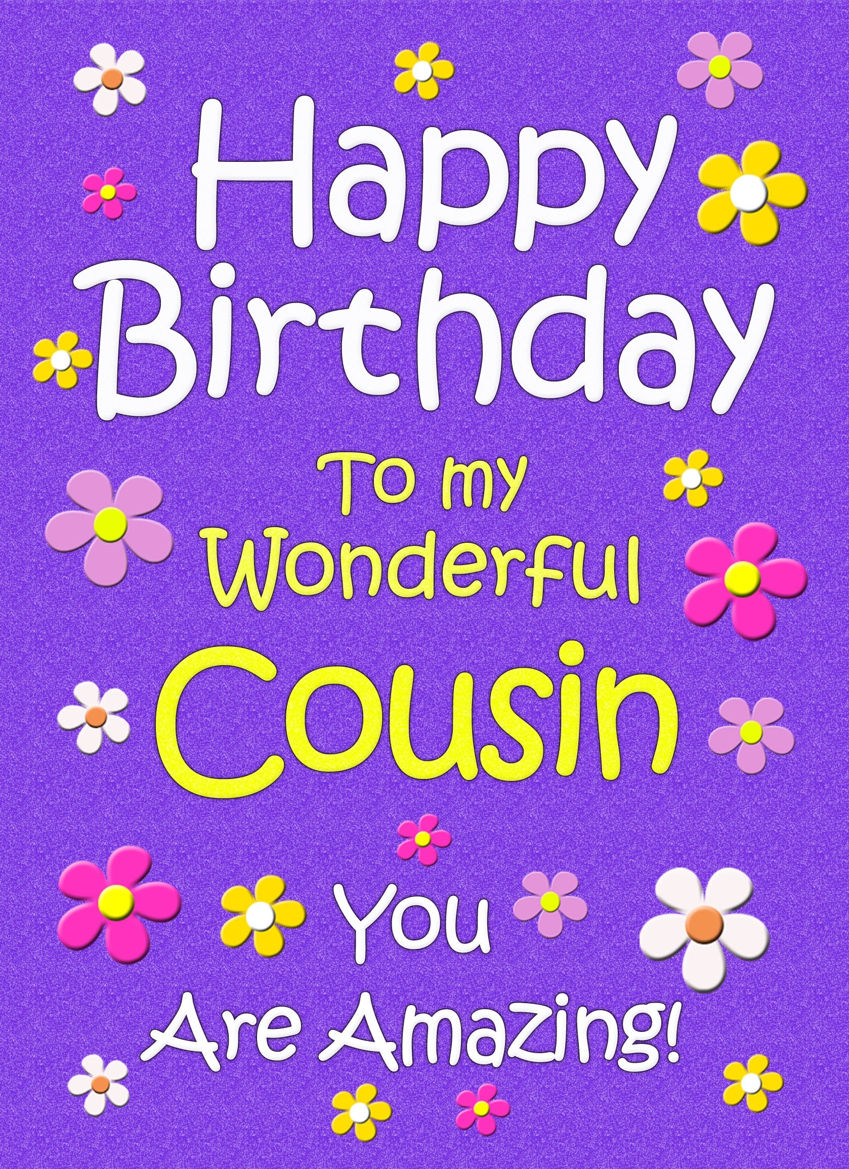 Cousin Birthday Card (Purple)