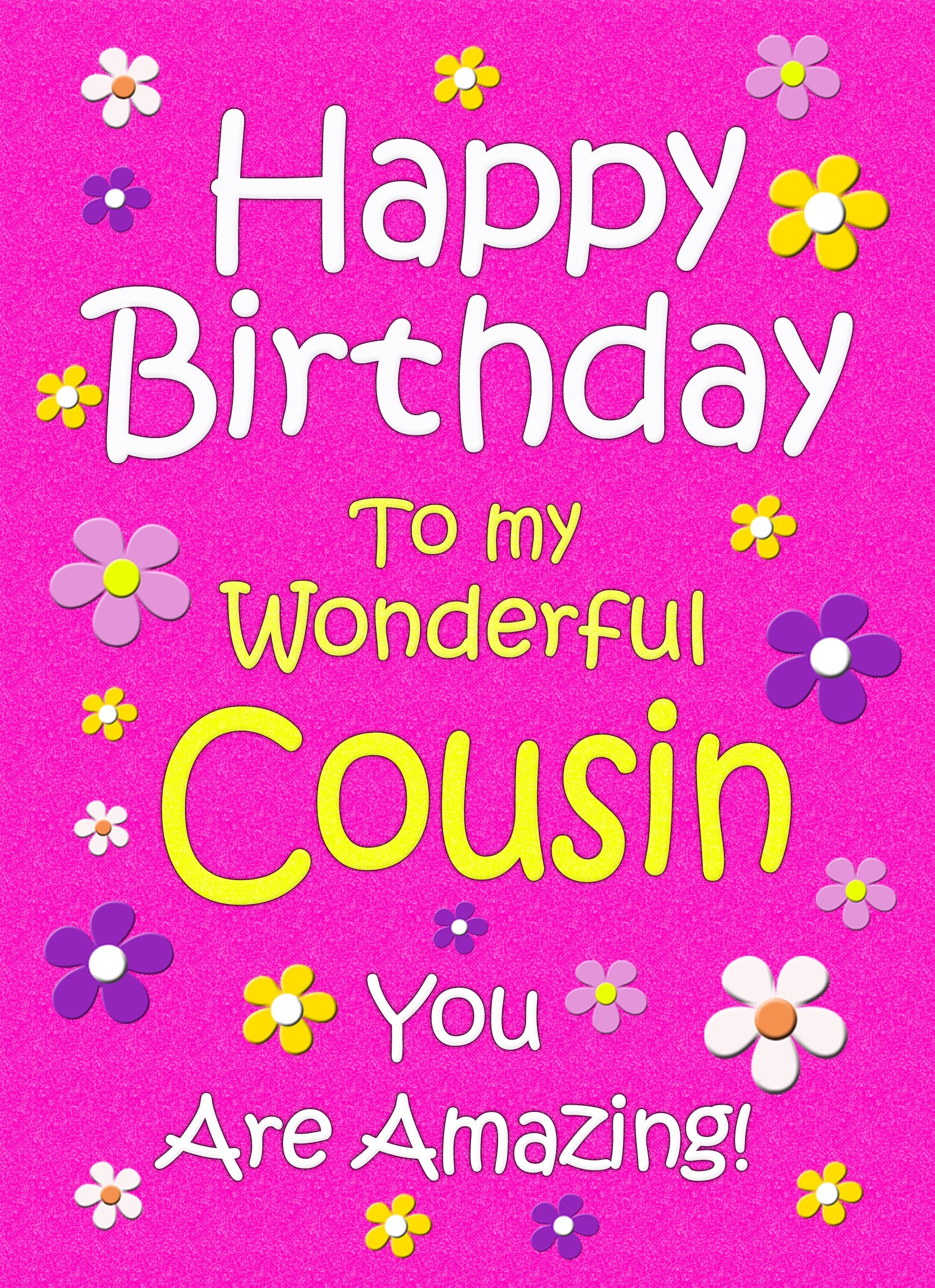 Cousin Birthday Card (Cerise)